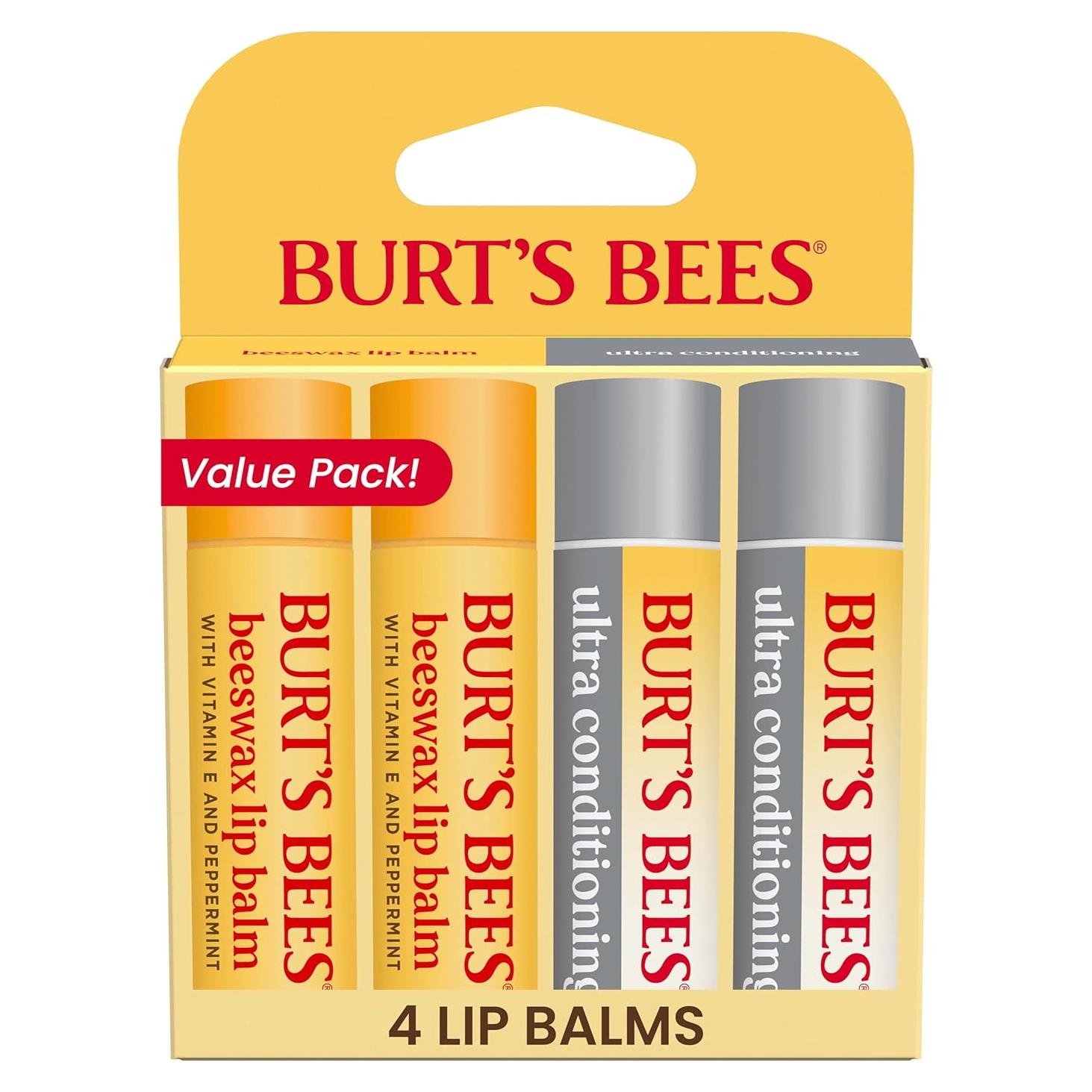 Bálsamo Labial Burt's Bees Ultra Hidratante Pack 4 Tubos 4.25g