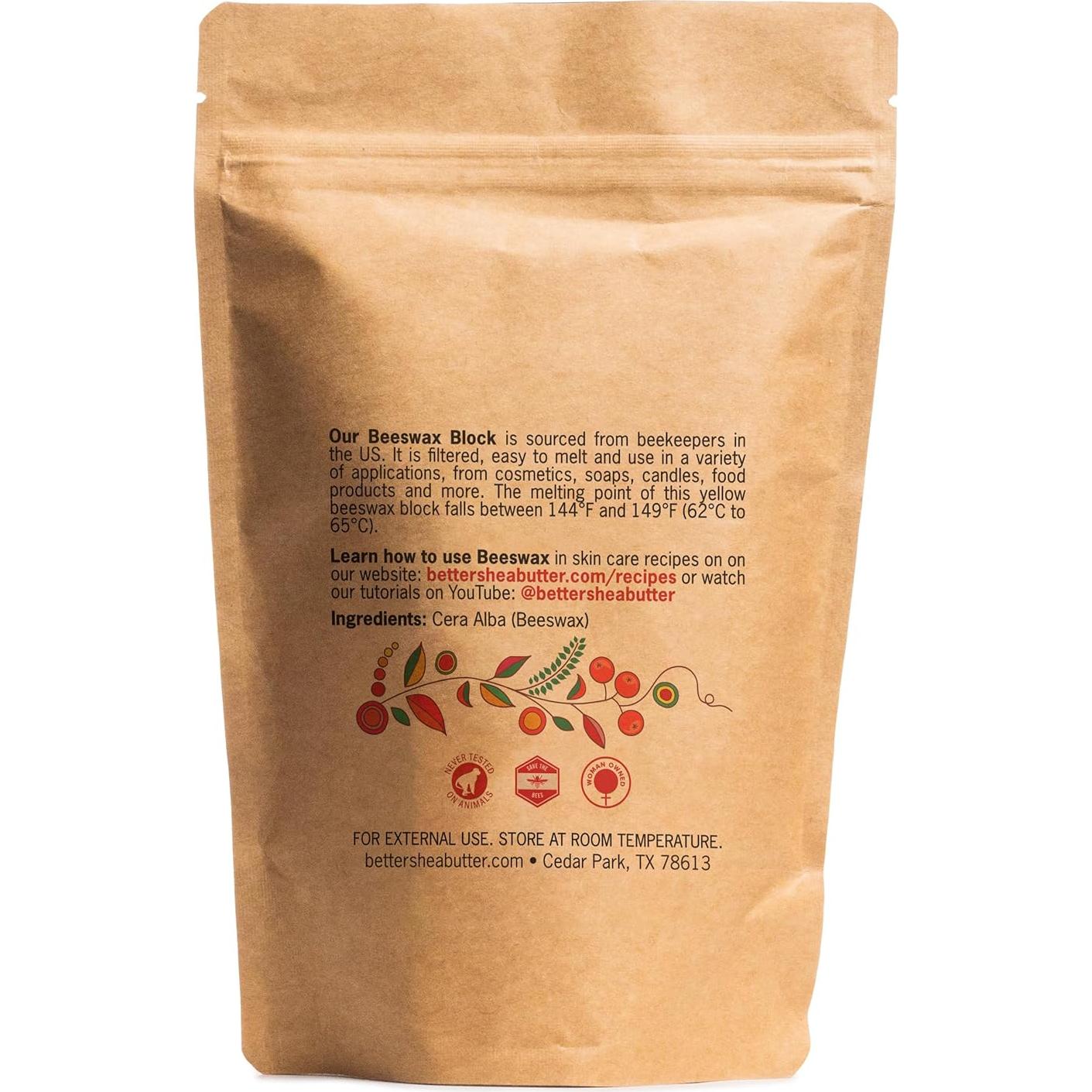 Cera de Abeja Cruda 100% Pura Mejor Manteca de Karité 0.45 kg