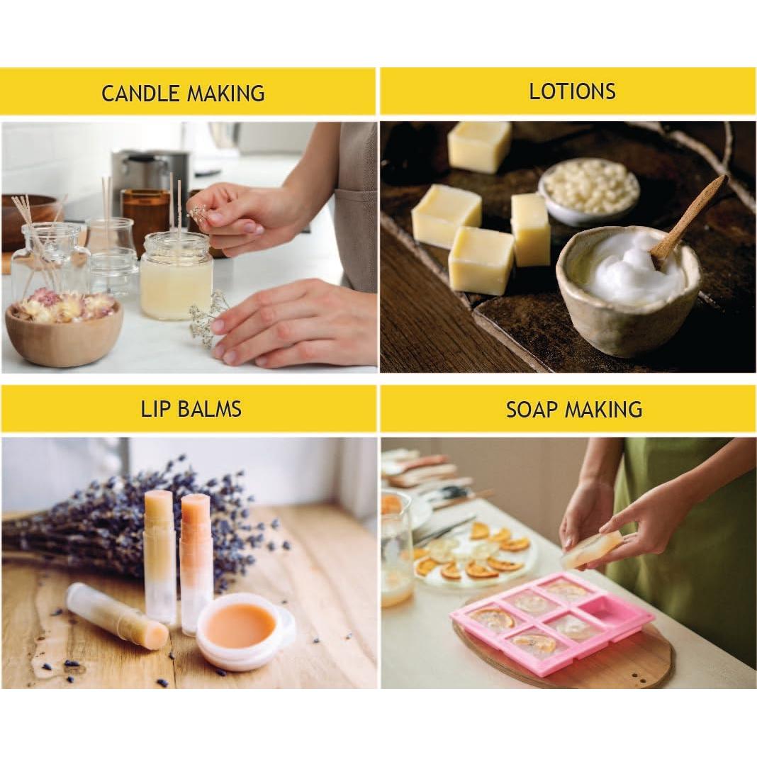 Pellets de Cera de Abeja Blanca Orgánica Beesworks 396g - Grado Cosmético