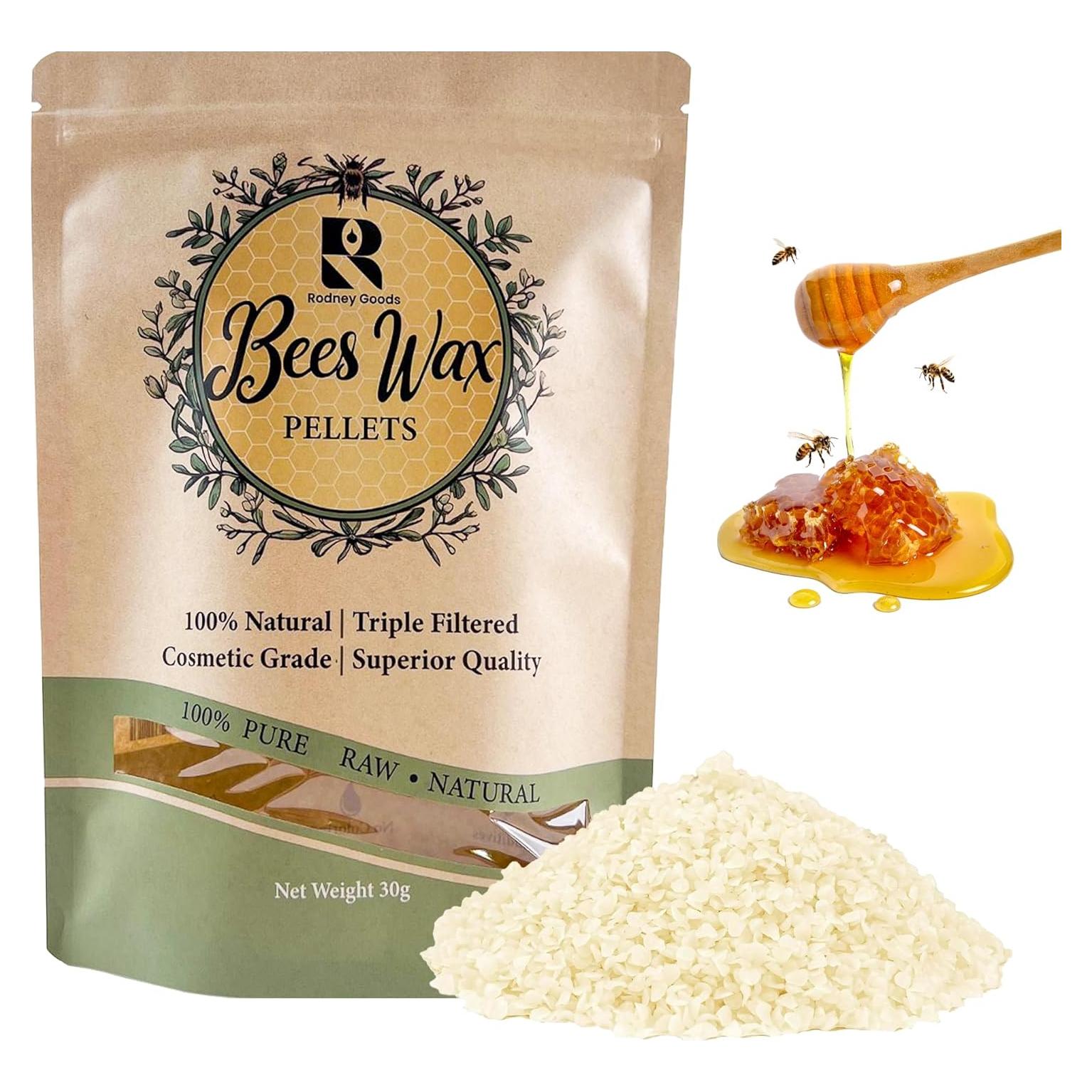 Pelletes de Cera de Abeja Natural Rodney Goods 30g - Grado Cosmético
