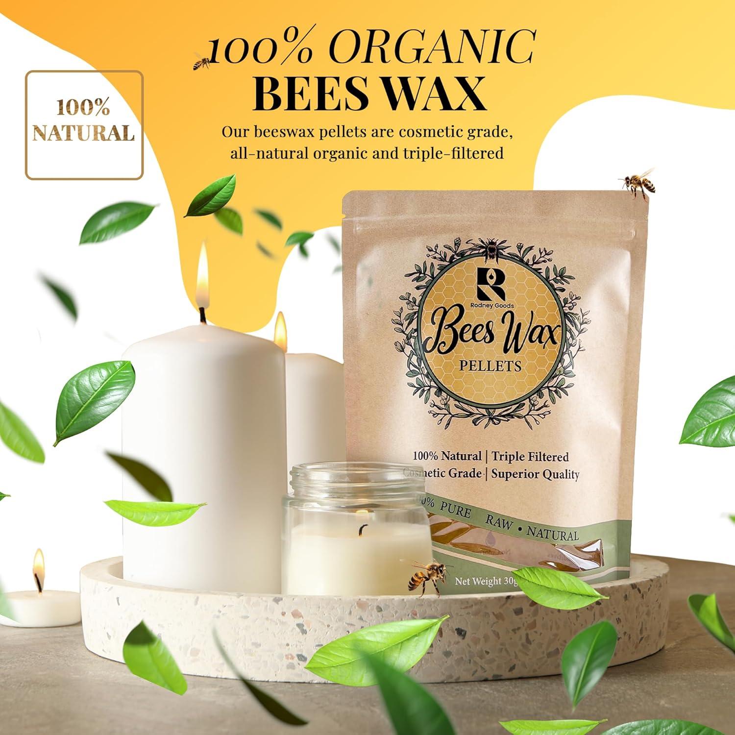 Pelletes de Cera de Abeja Natural Rodney Goods 30g - Grado Cosmético