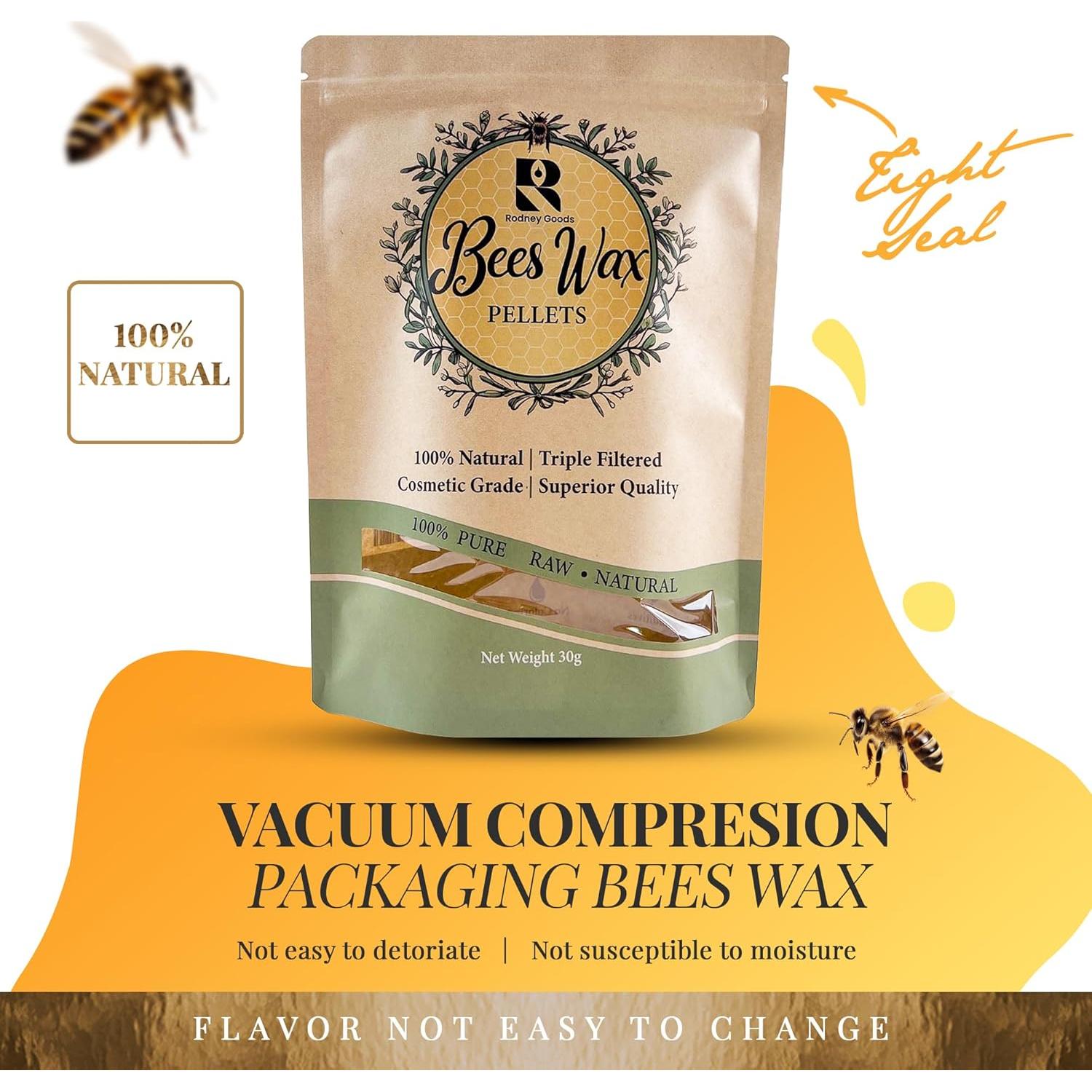 Pelletes de Cera de Abeja Natural Rodney Goods 30g - Grado Cosmético