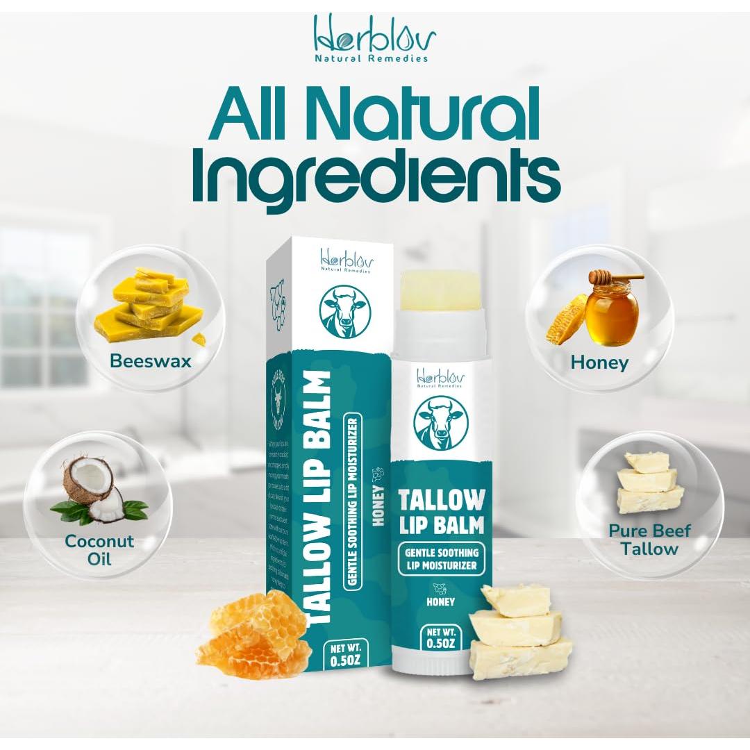 Bálsamo Labial Natural Herblov - Grasa de Res y Cera de Abejas