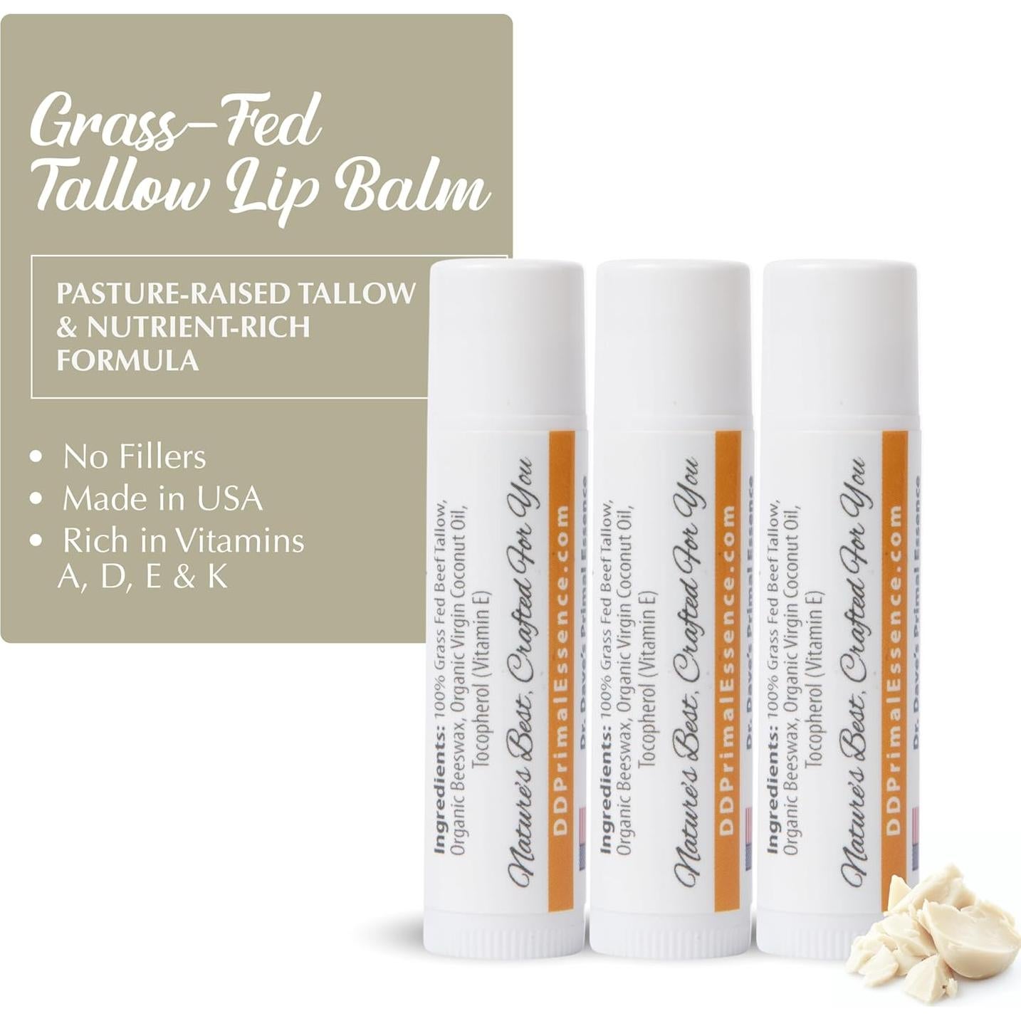 Bálsamo Labial Hidratante Dr. Dave's - Set de 3 Sin Fragancia