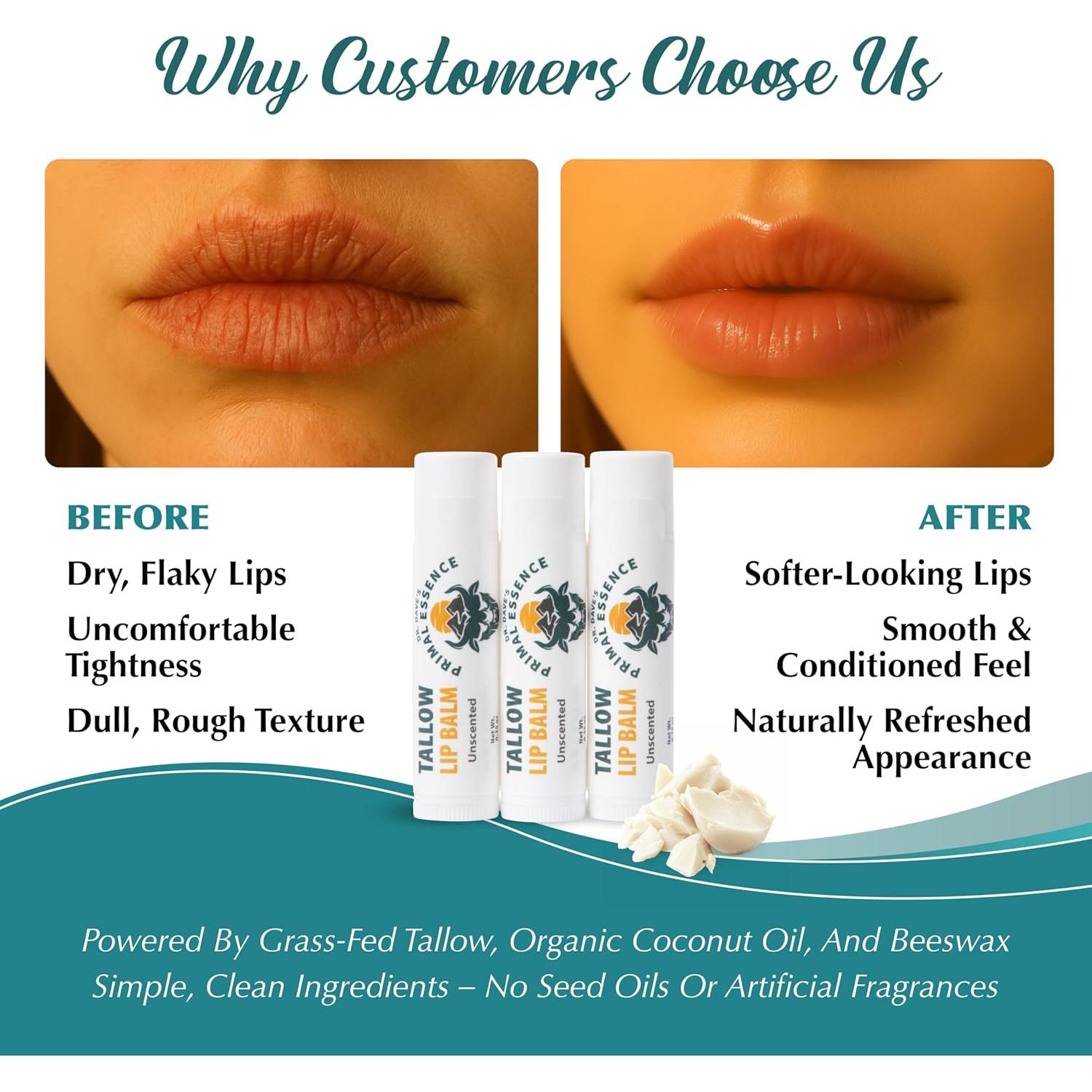 Bálsamo Labial Hidratante Dr. Dave's - Set de 3 Sin Fragancia