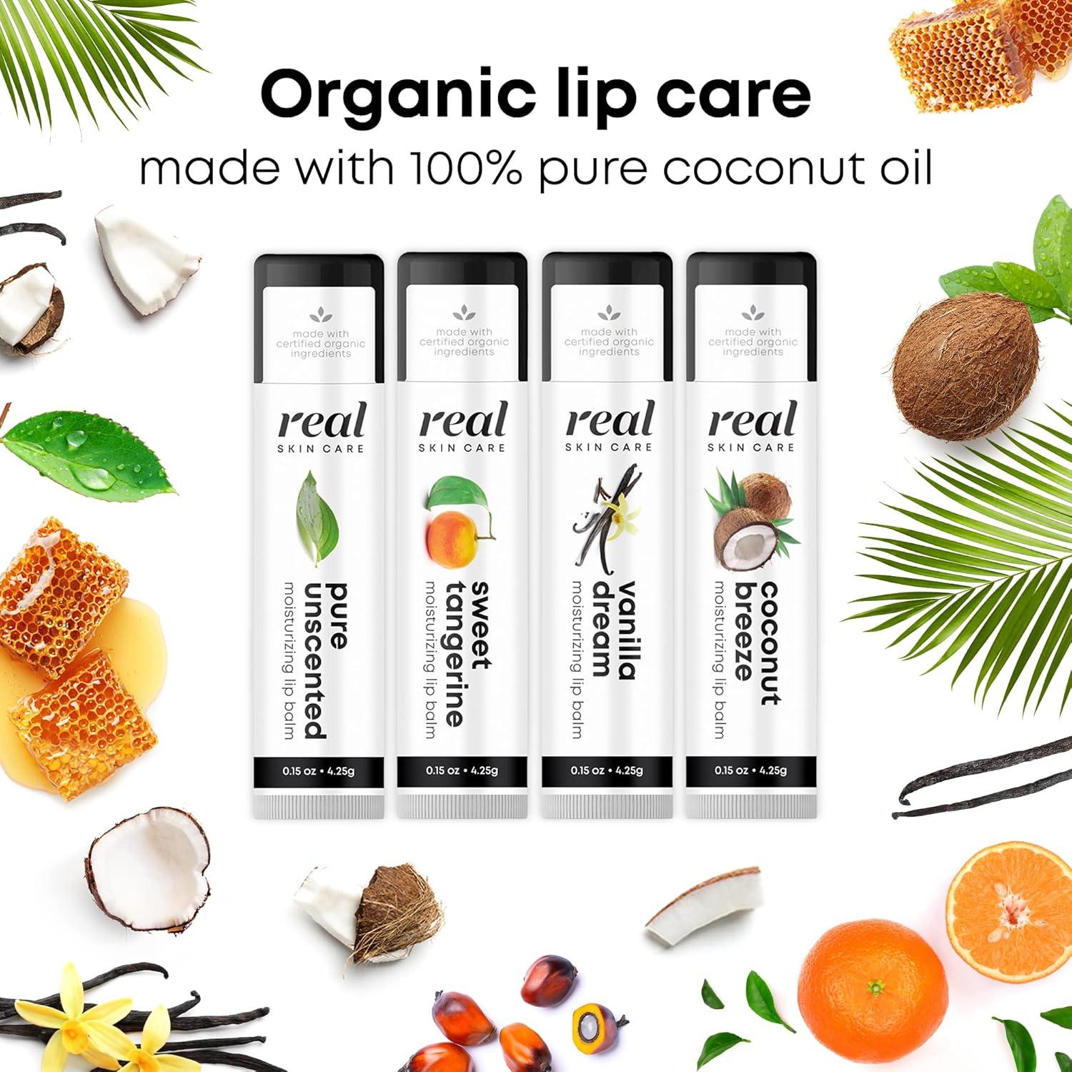 Bálsamo Labial Orgánico Real Skin Care 4 Unidades Mandarina