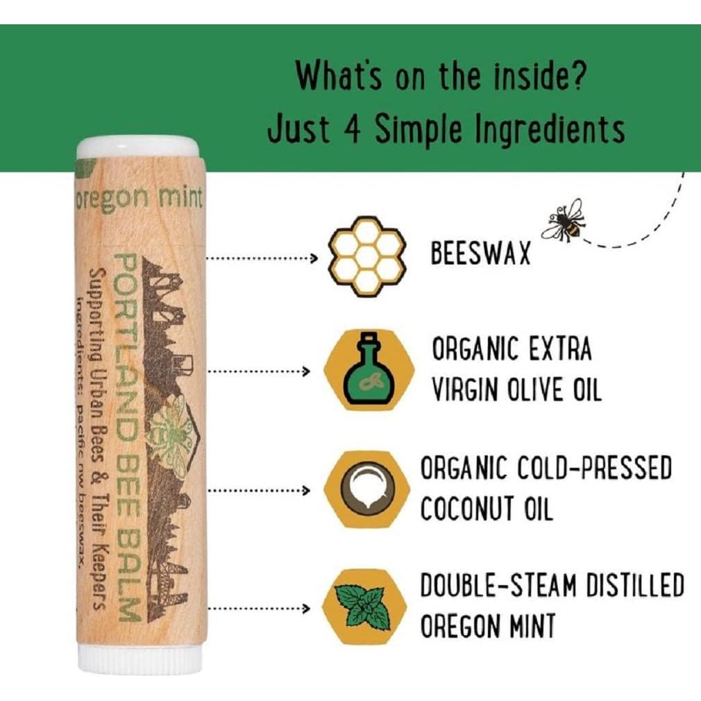 Bálsamo Labial Natural Portland Bee Balm Menta 30g
