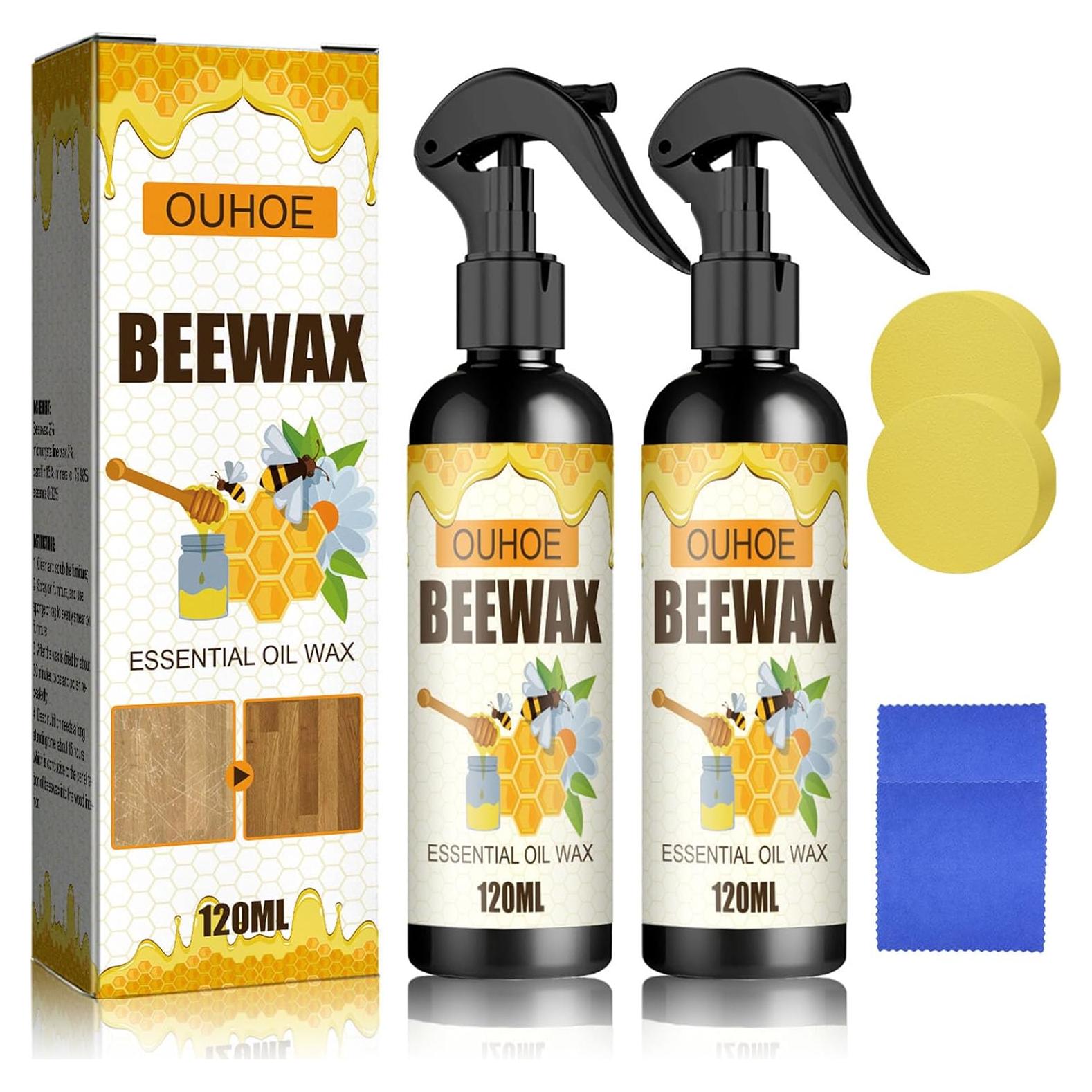 Spray de Cera de Abeja Natural 2PCS - Limpiador y Pulidor de Muebles