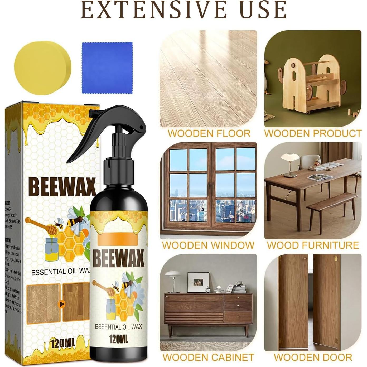 Spray de Cera de Abeja Natural 2PCS - Limpiador y Pulidor de Muebles