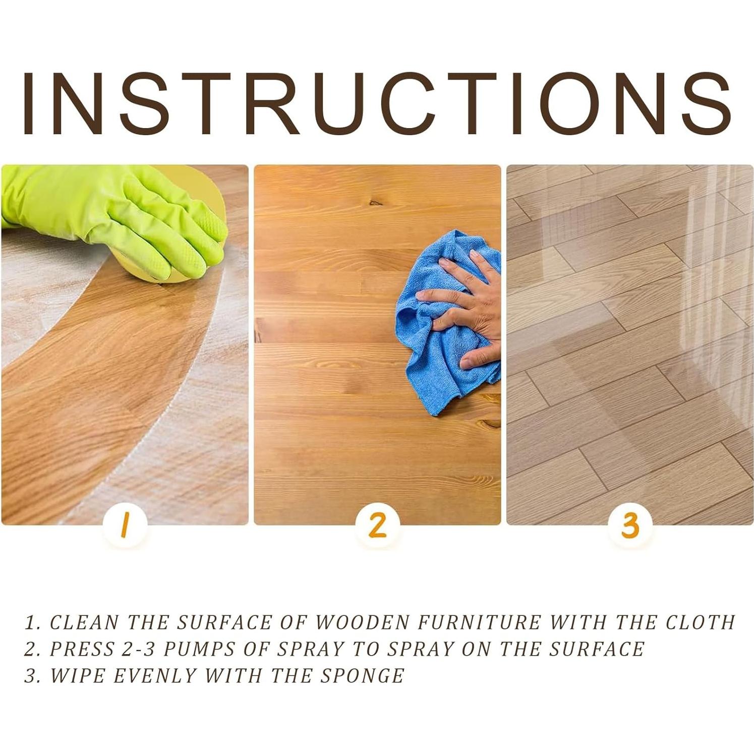 Spray de Cera de Abeja Natural 2PCS - Limpiador y Pulidor de Muebles