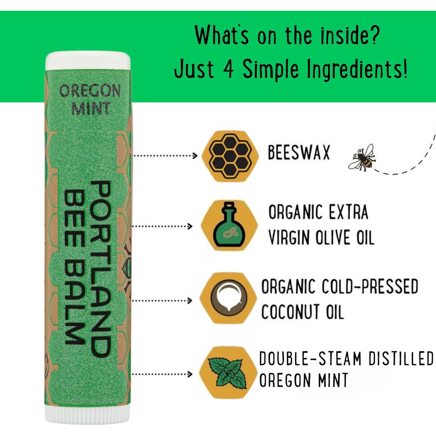 Bálsamo Labial Portland Bee Balm Menta Natural 9g