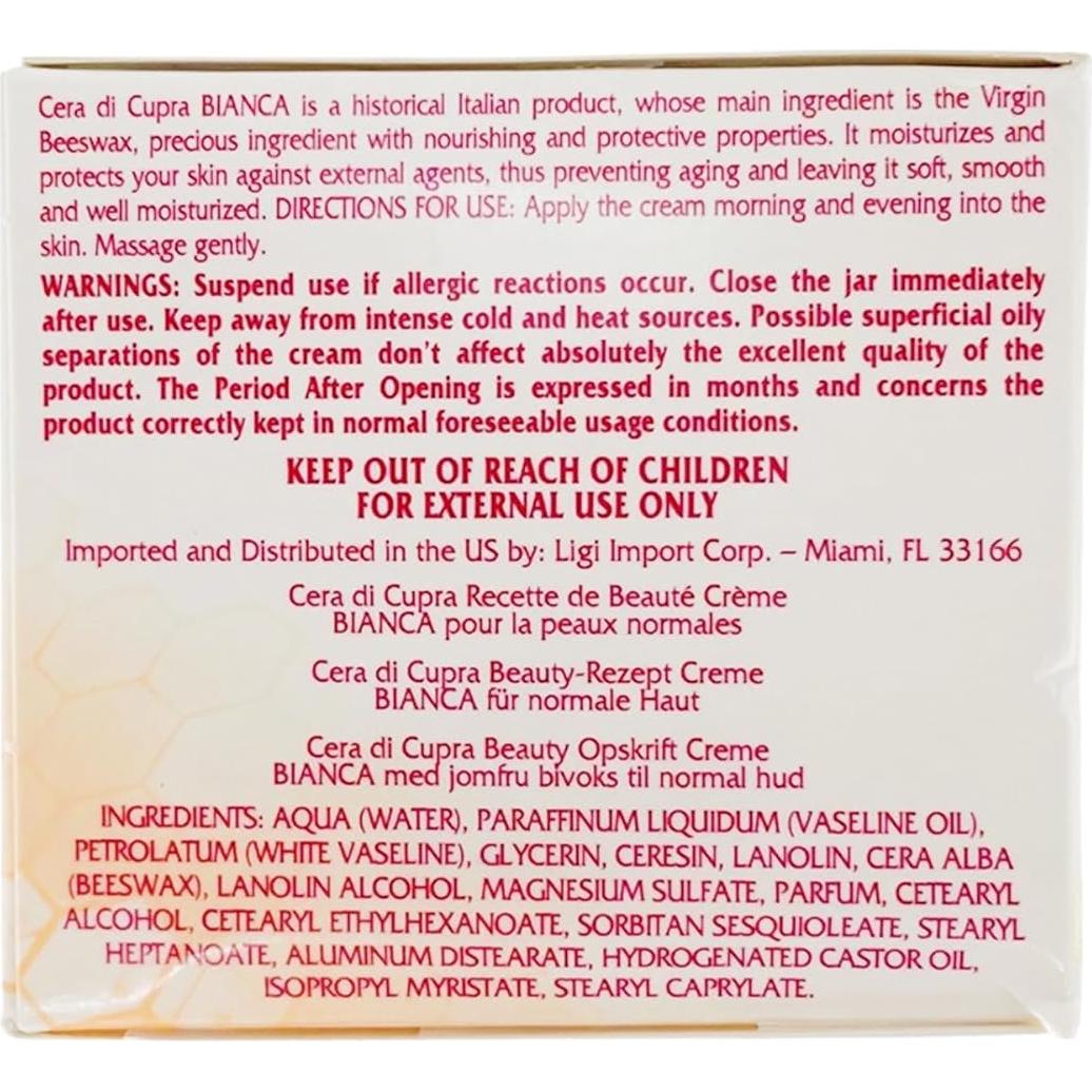 Crema Hidratante Facial Cera di Cupra Bianca 100 ml - Piel Normal y Grasa