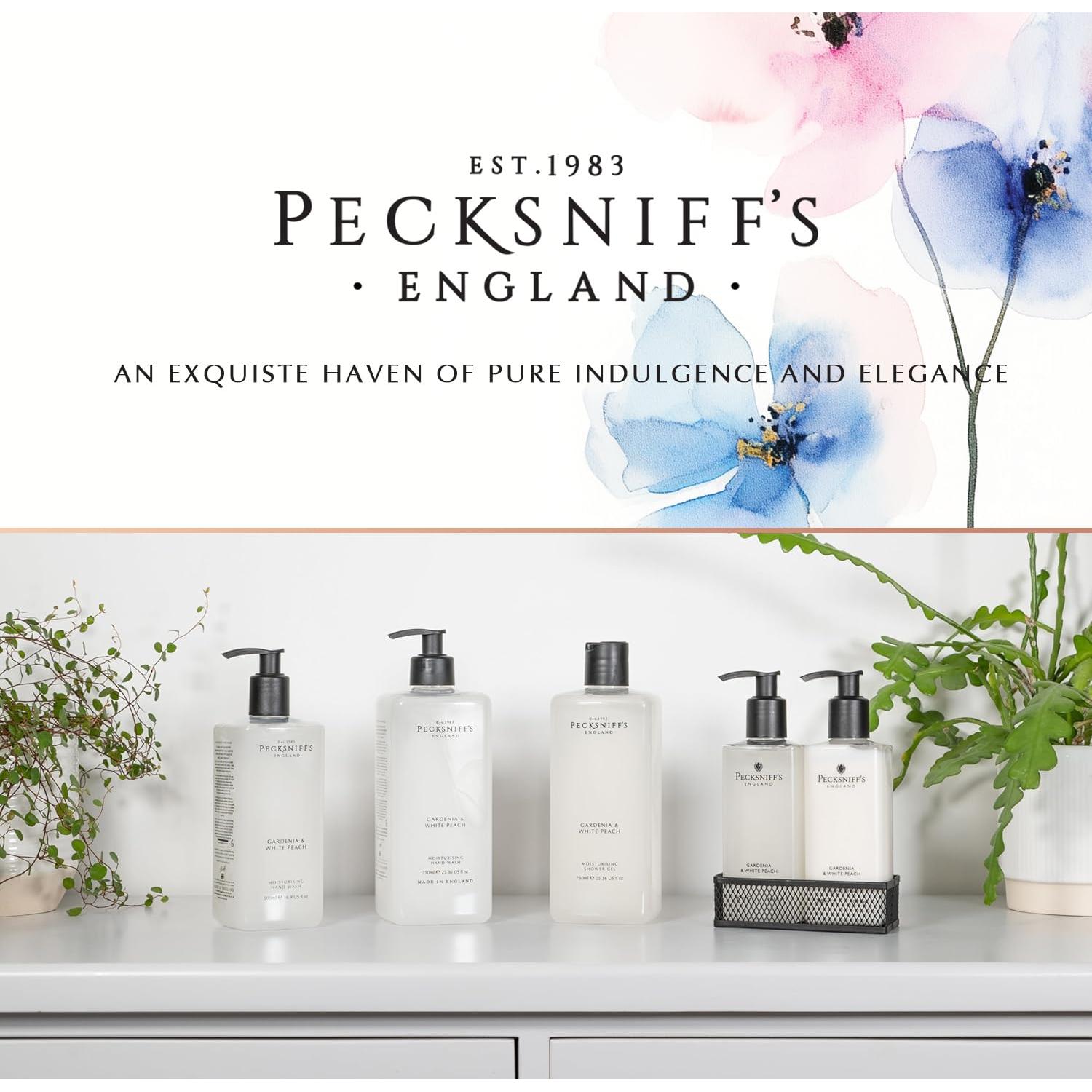 Juego de Jabón de Manos y Loción Corporal Pecksniff's 300ml Gardenia y Durazno