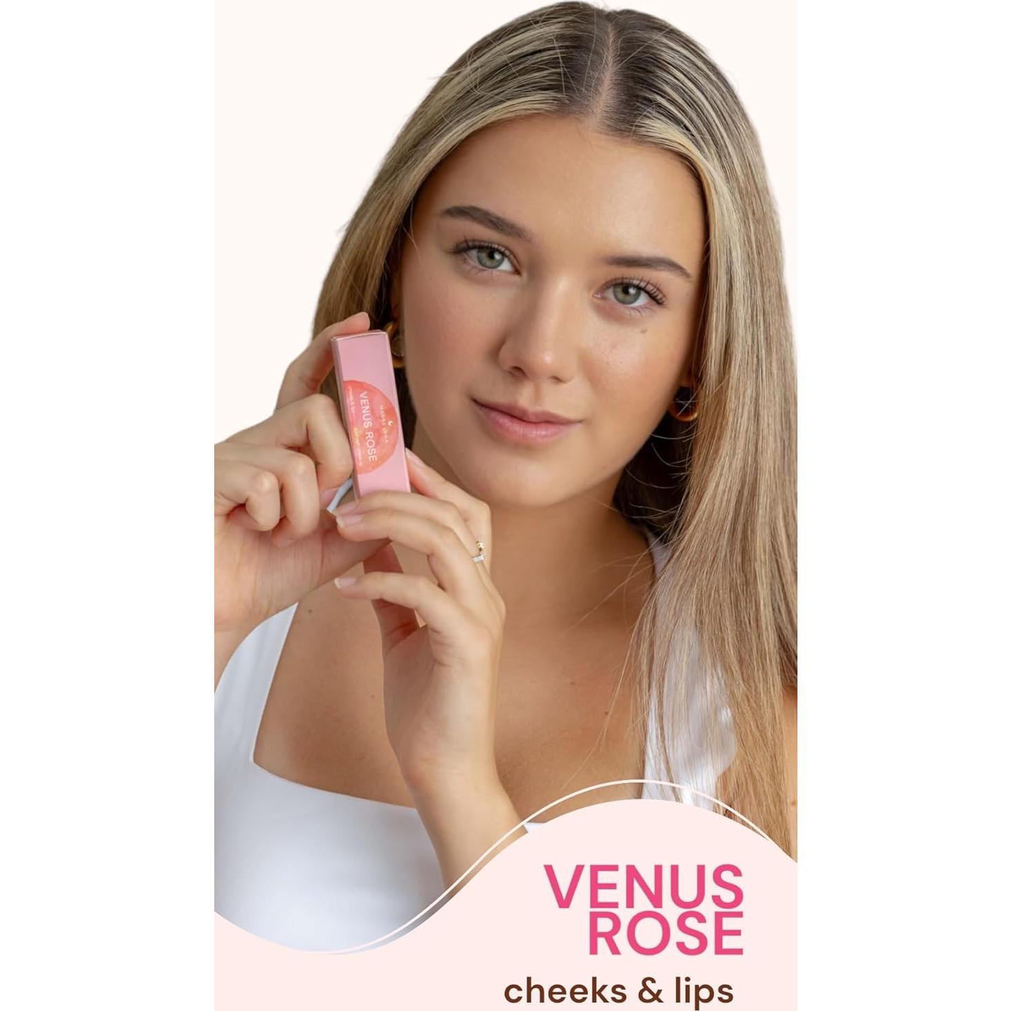 Labial y Rubor Natural Madre Luna Rosa Venus 20g - Hidratación Profunda