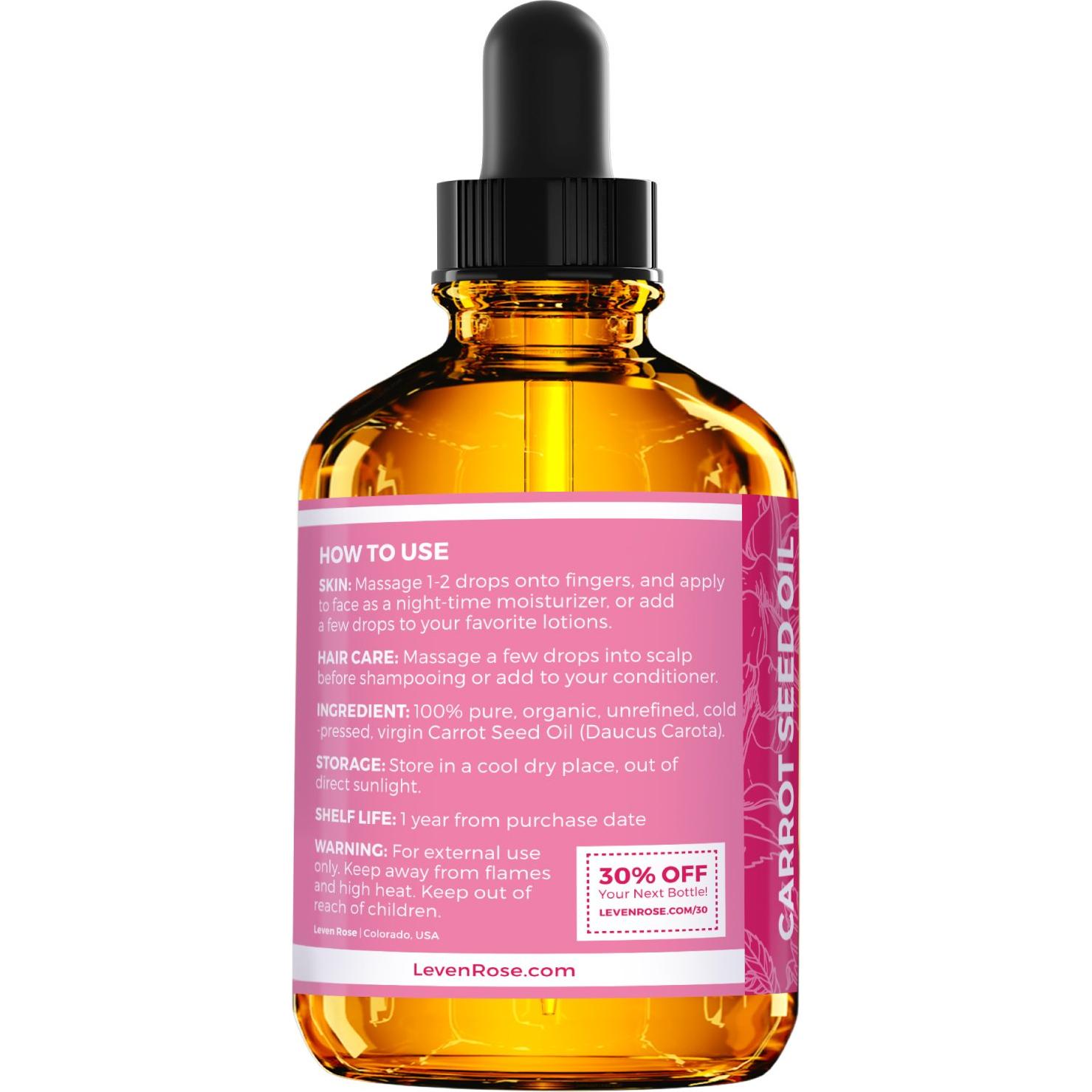 Aceite de Semilla de Zanahoria Leven Rose 59 ml Puro Hidratante