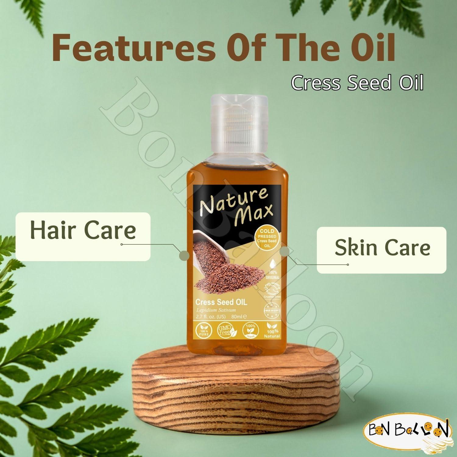 Aceite de Cress Nature Max 80 ml - Puro y Natural para Cabello y Piel