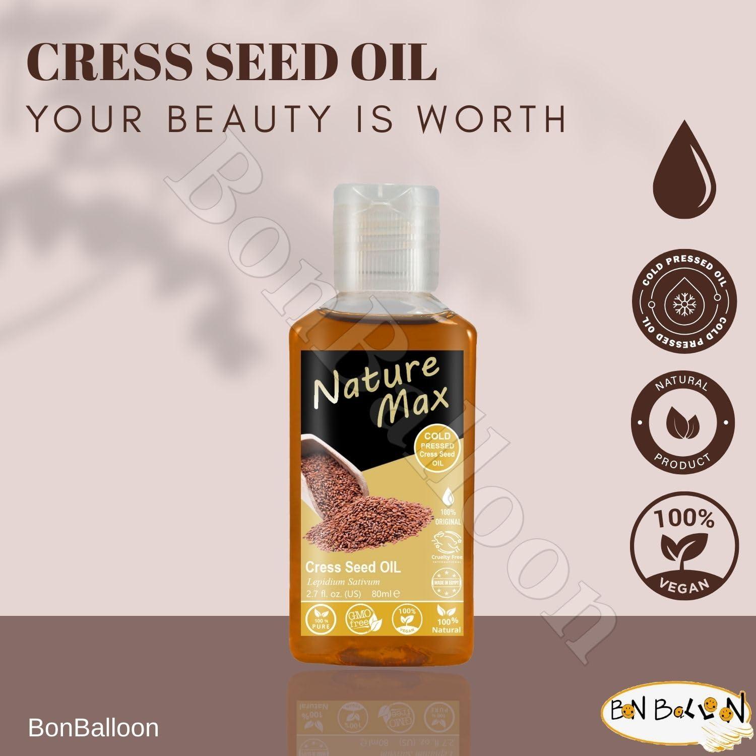 Aceite de Cress Nature Max 80 ml - Puro y Natural para Cabello y Piel