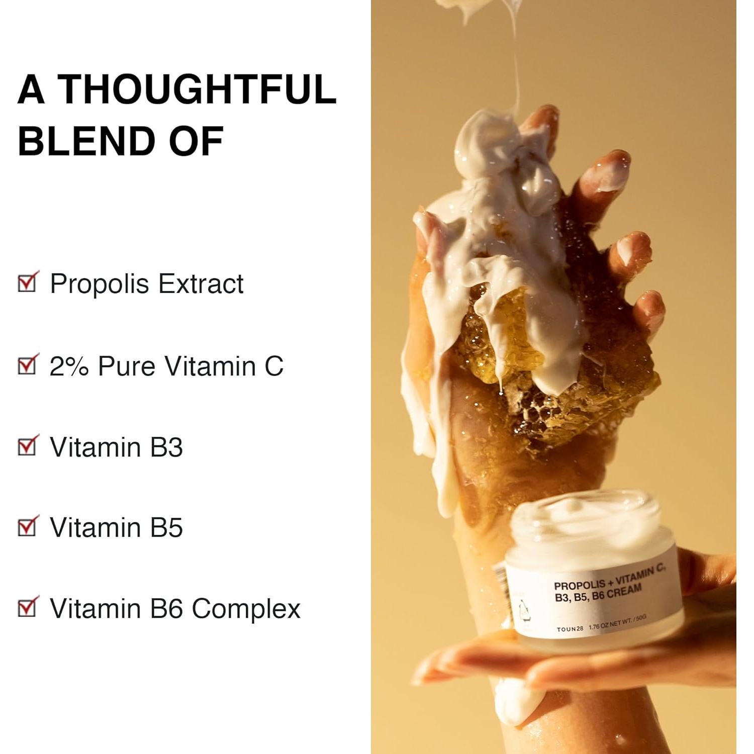 Crema Hidratante TOUN28 con Vitamina C y Propóleos 50g