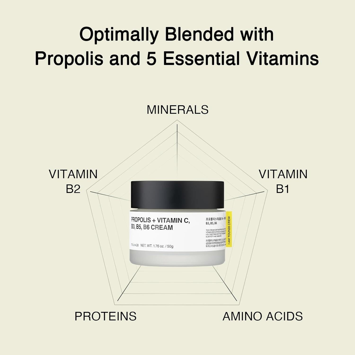 Crema Hidratante TOUN28 con Vitamina C y Propóleos 50g