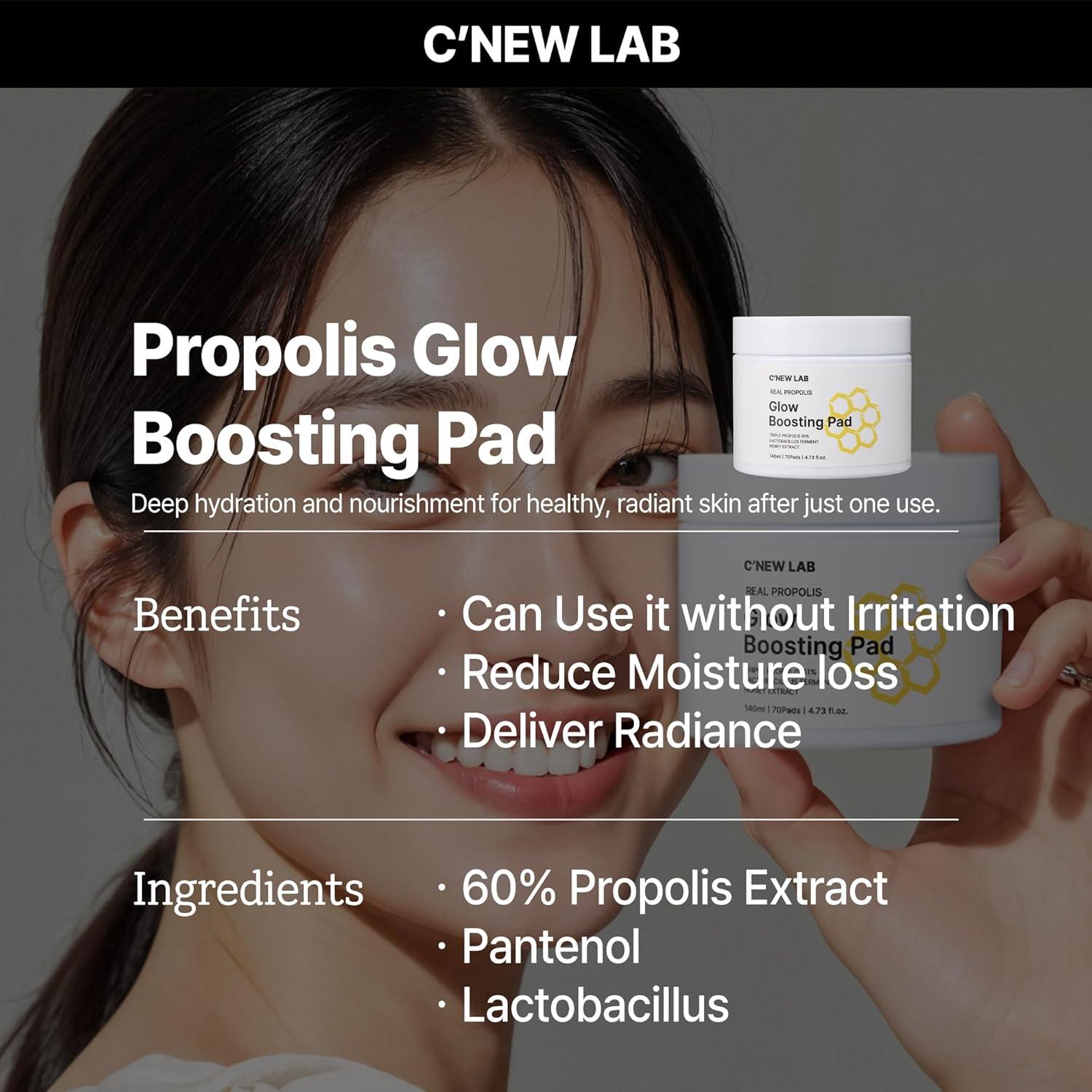 C'NEW LAB Almohadillas Faciales Propolis Glow 70 Unidades