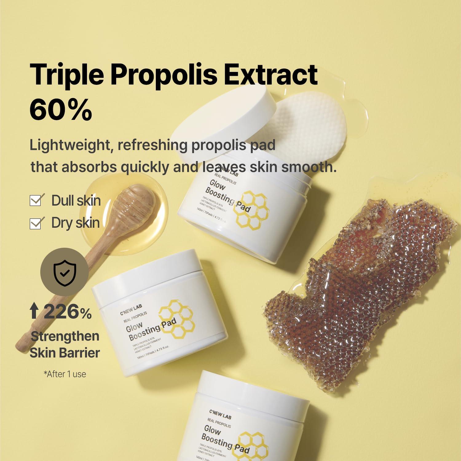 C'NEW LAB Almohadillas Faciales Propolis Glow 70 Unidades