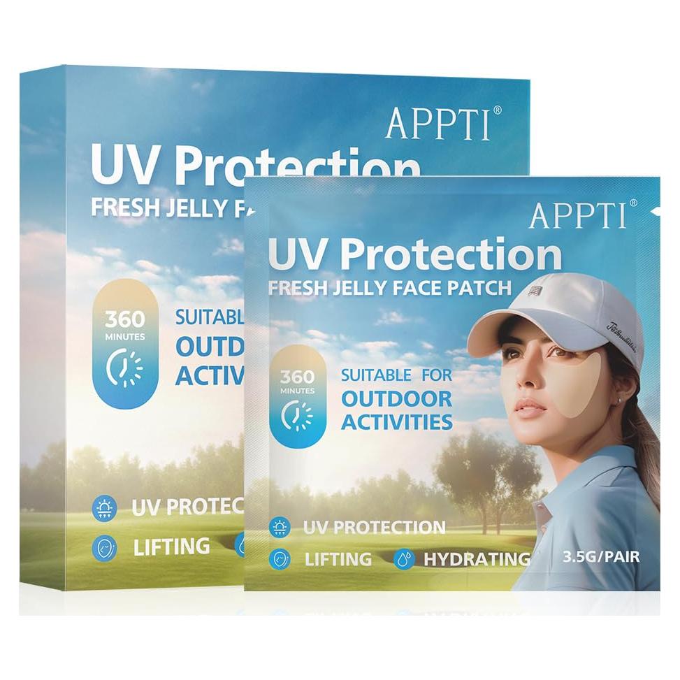 Parche Facial de Protección Solar APPTI - 5 Pares, Gel Hidratante