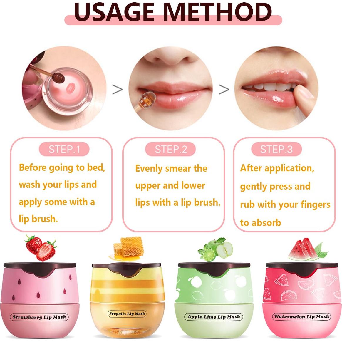 Bálsamo Labial Hidratante Tiejdhr - Fresa y Miel 4 Pcs