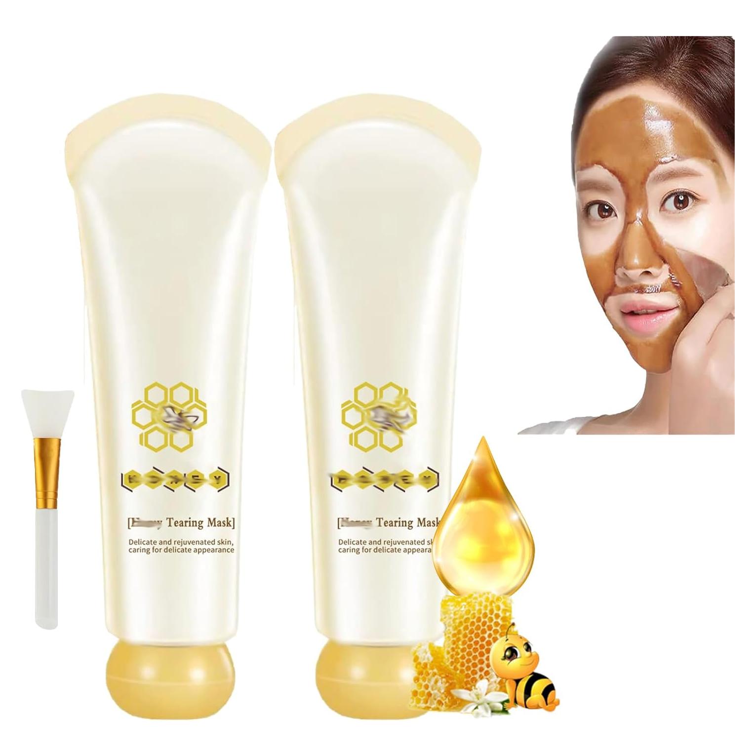 Máscara de Tearing de Miel Glowtulip 2PC - Limpieza Profunda y Control de Puntos Negros