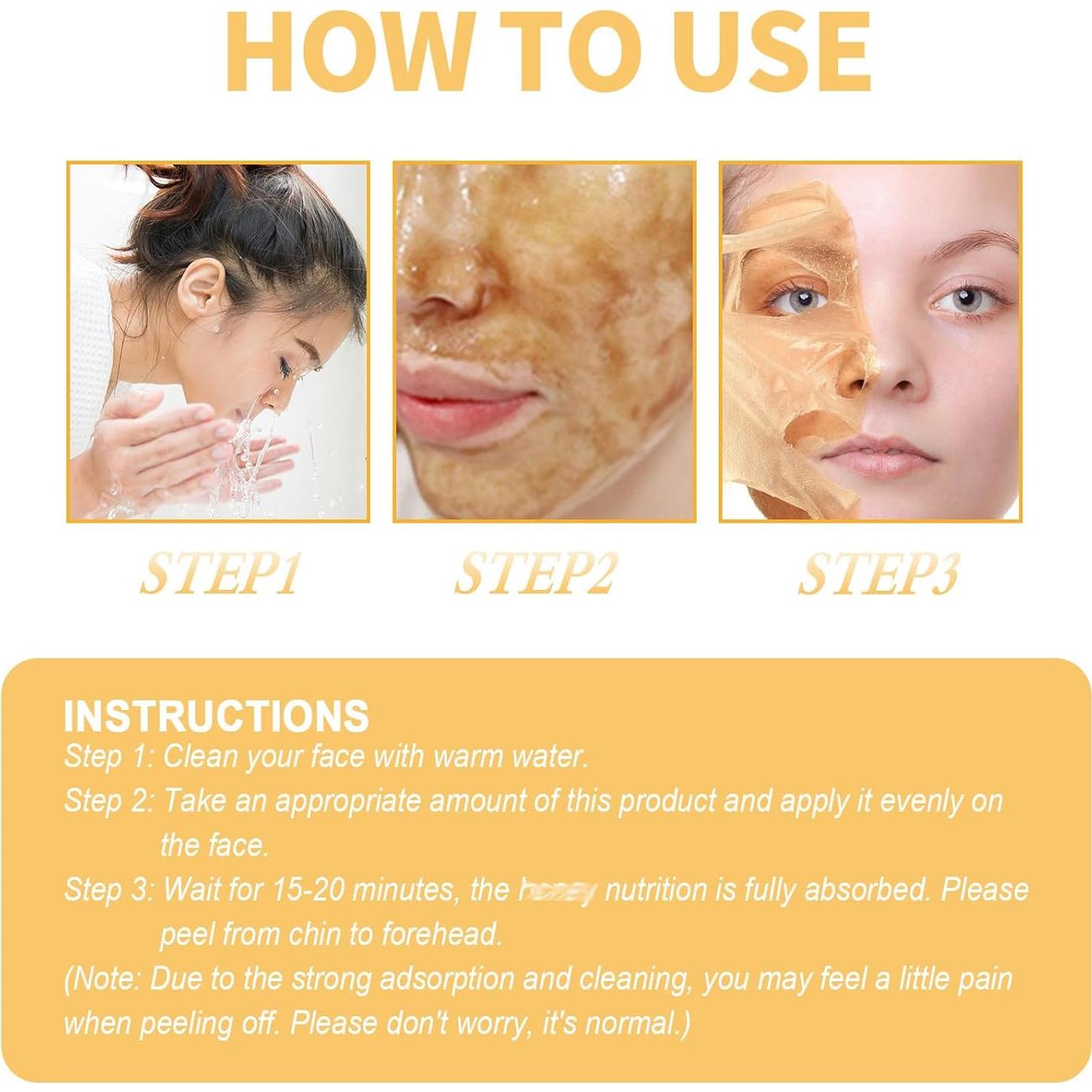 Máscara de Tearing de Miel Glowtulip 2PC - Limpieza Profunda y Control de Puntos Negros