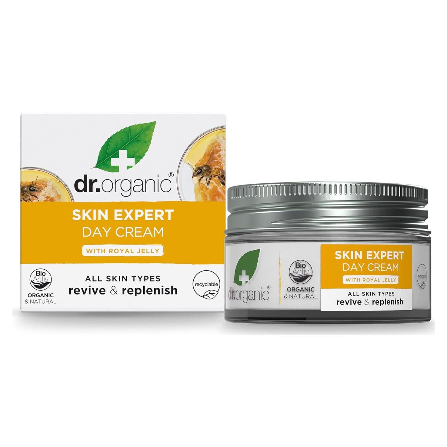 Crema de Día Hidratante Dr Organic 50ml con Jalea Real