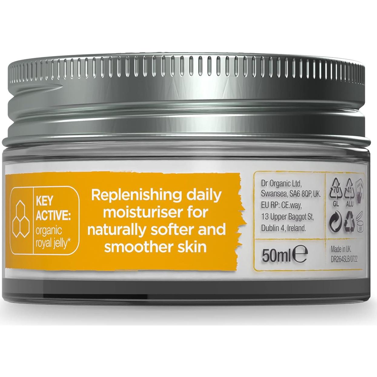 Crema de Día Hidratante Dr Organic 50ml con Jalea Real