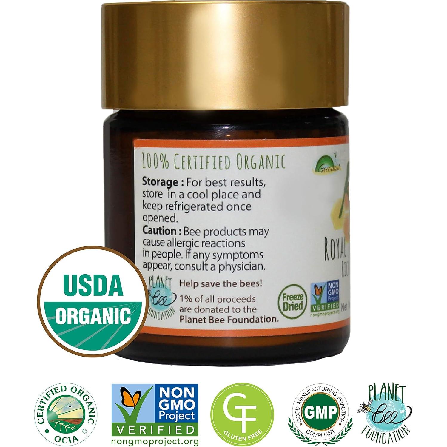 Polvo de Jalea Real Orgánica Greenbow 42g - Certificado USDA