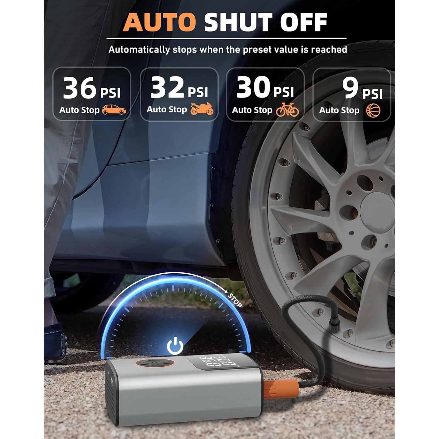 Compresor de Aire OFISPEED Portátil 150 PSI con Pantalla LCD