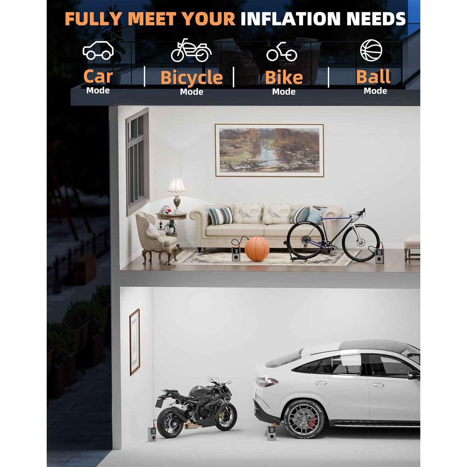 Compresor de Aire OFISPEED Portátil 150 PSI con Pantalla LCD