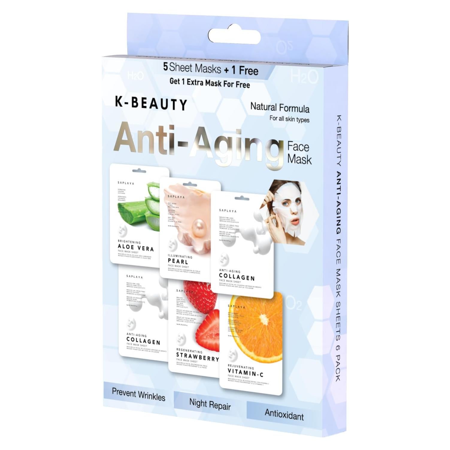 Mascarillas Faciales K-Beauty Saplaya - Antienvejecimiento Variado