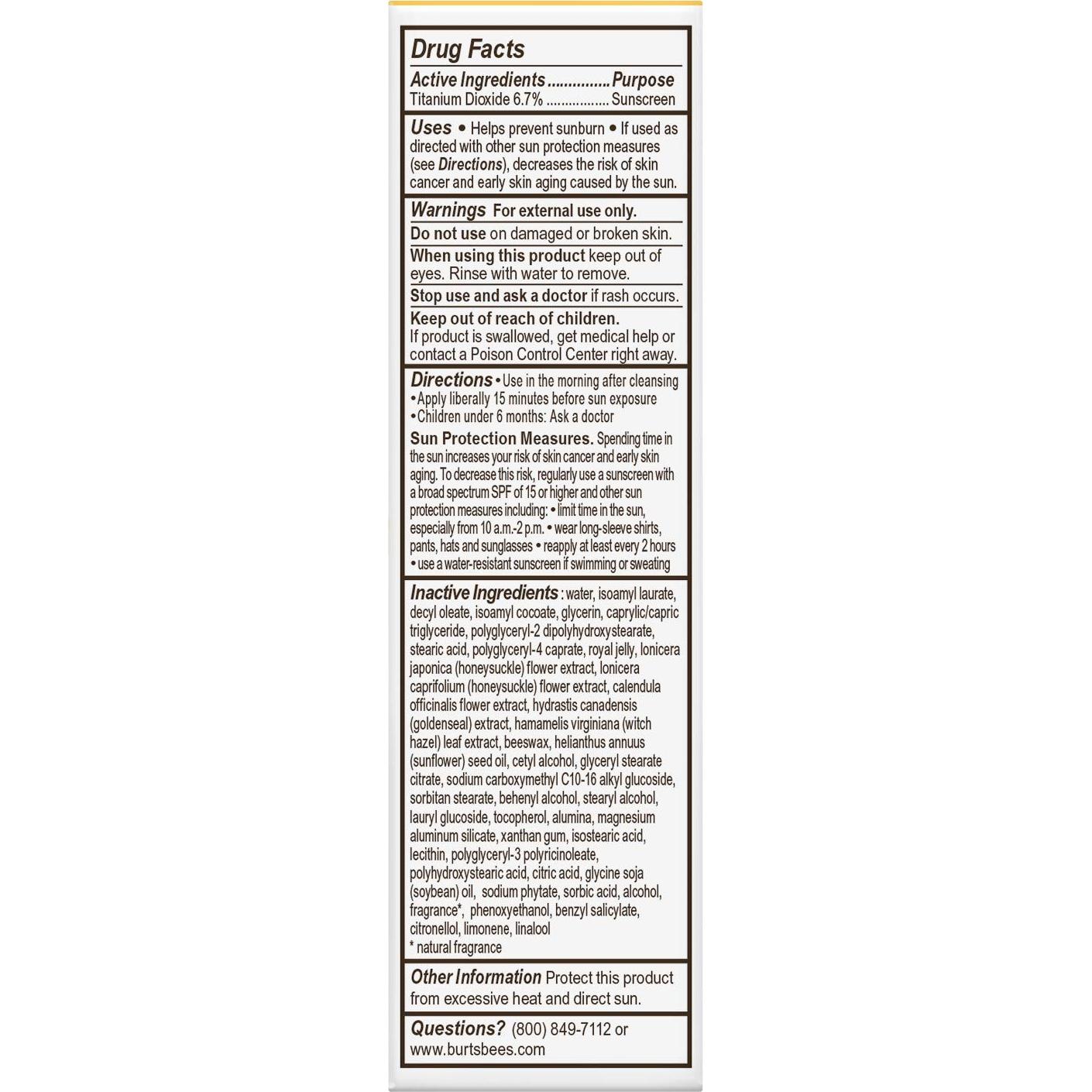 Loción Hidratante Diurna Burt's Bees SPF 15 59 ml Piel Normal a Mixta