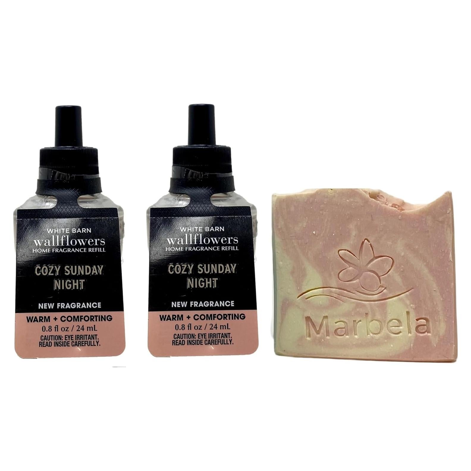 Recarga Fragancia Wallflowers Cozy Sunday Night 2 Pack + Jabón Marbela