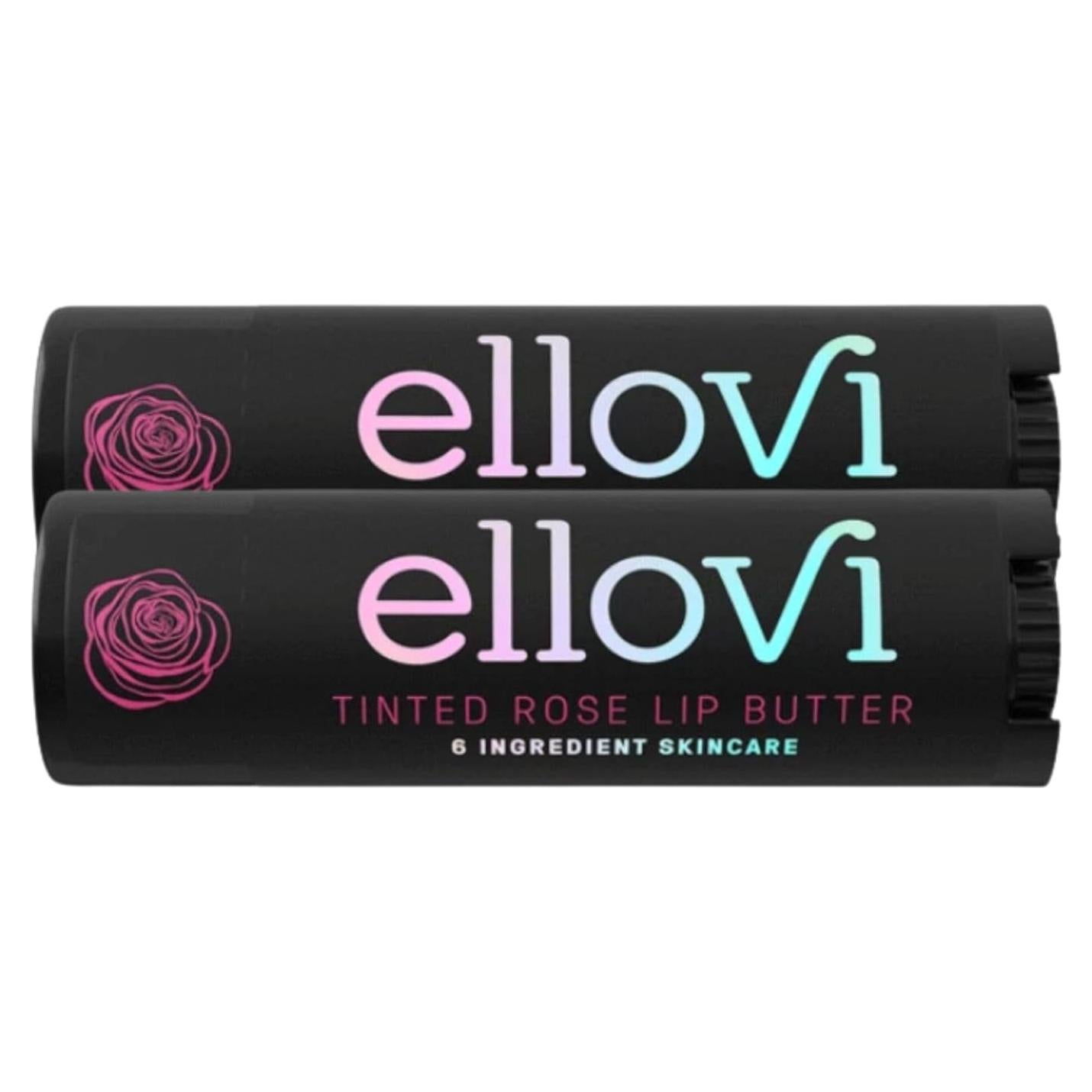 Mantequilla de Labios Vegana Ellovi - Tinte Rosa Silvestre 2 Unidades