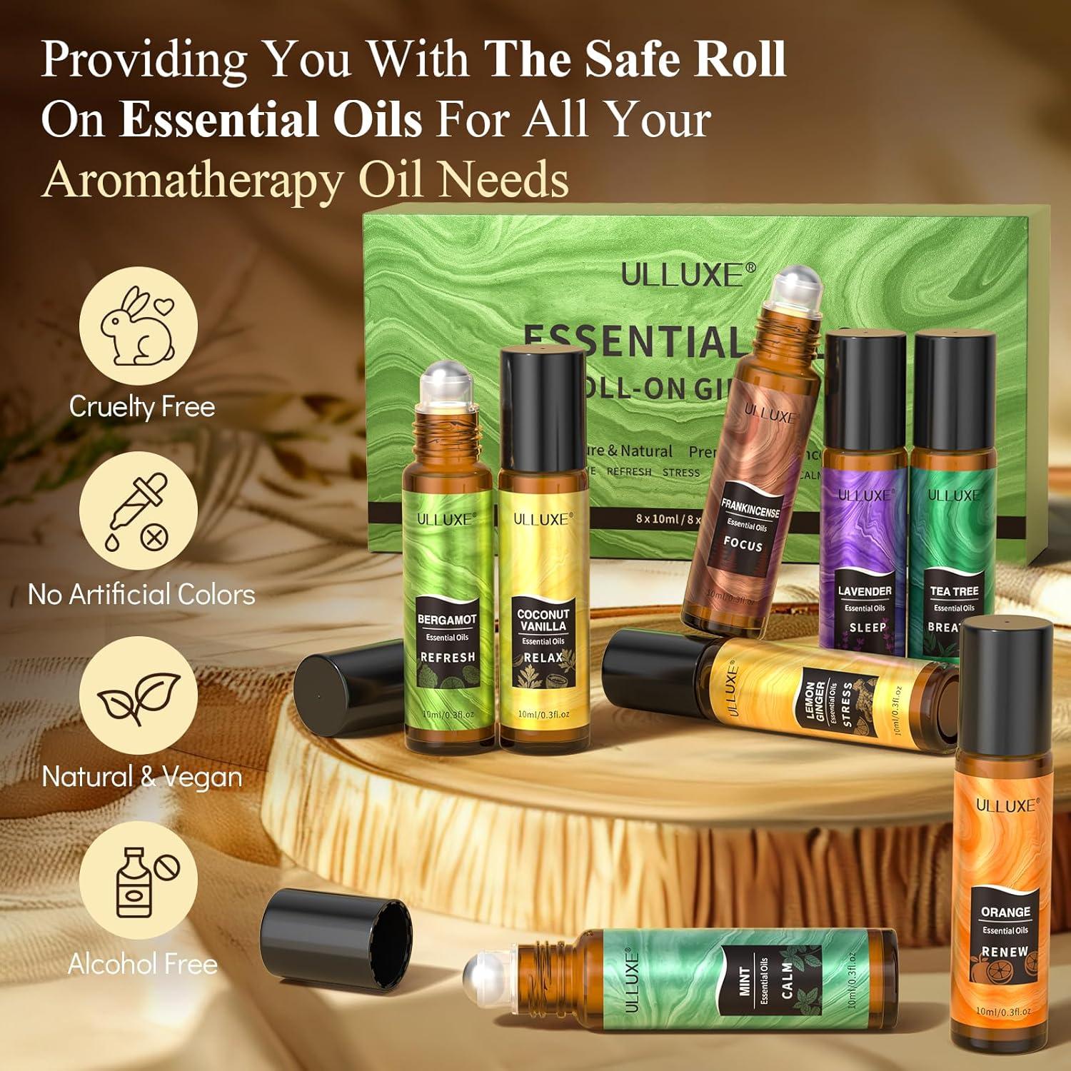 Set de Aceites Esenciales Roll On ULLUXE - 8 Aromas Naturales