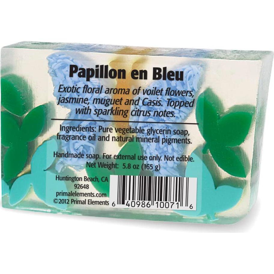 Jabón de Glicerina Primal Elements 163g Papillon en Bleu - Vegano