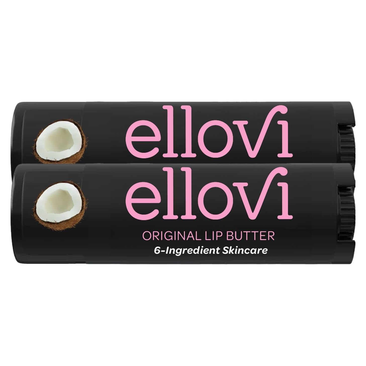 Mantequilla de Labios Natural Ellovi - Hidratante Vegano 2 Unidades