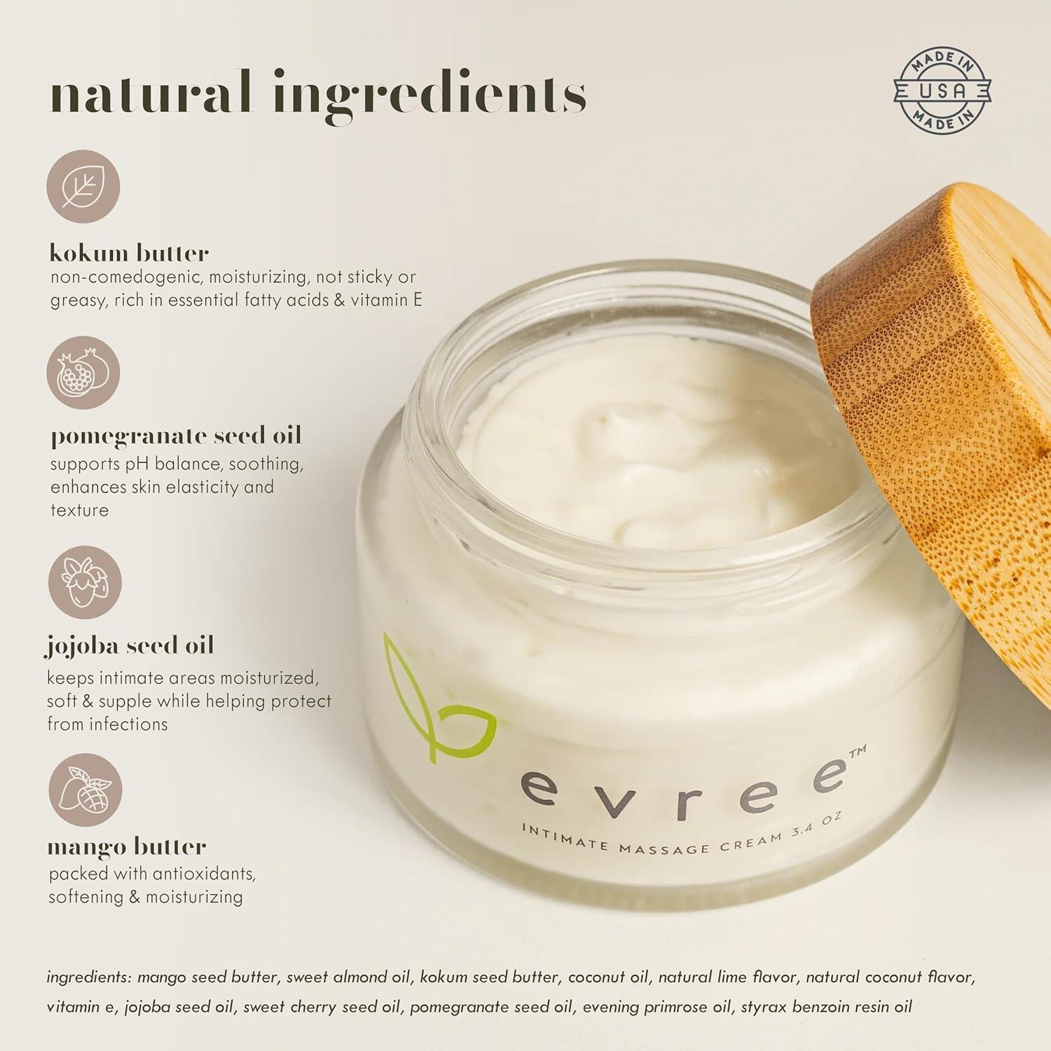 Crema de Masaje Íntimo Evree 96g Sabor Coco y Lima