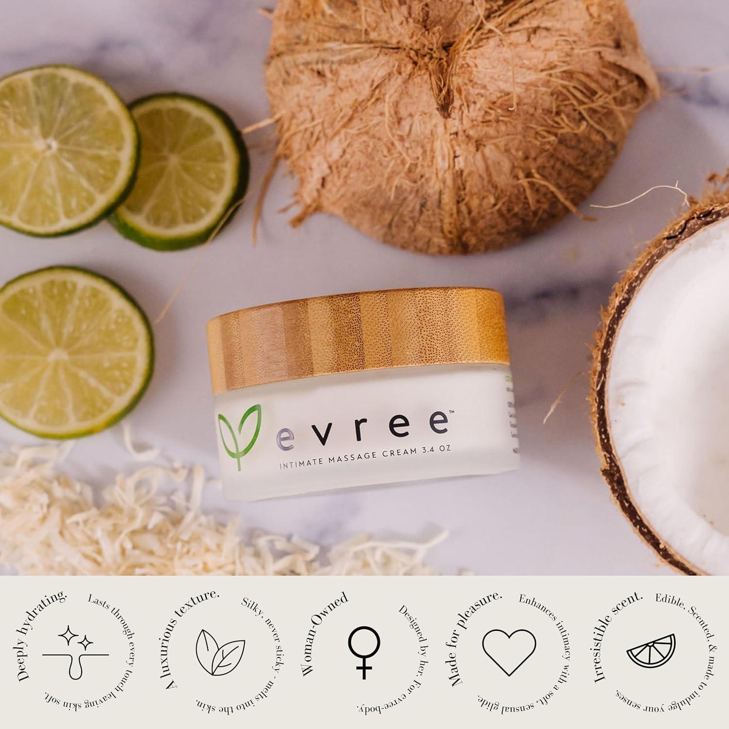 Crema de Masaje Íntimo Evree 96g Sabor Coco y Lima