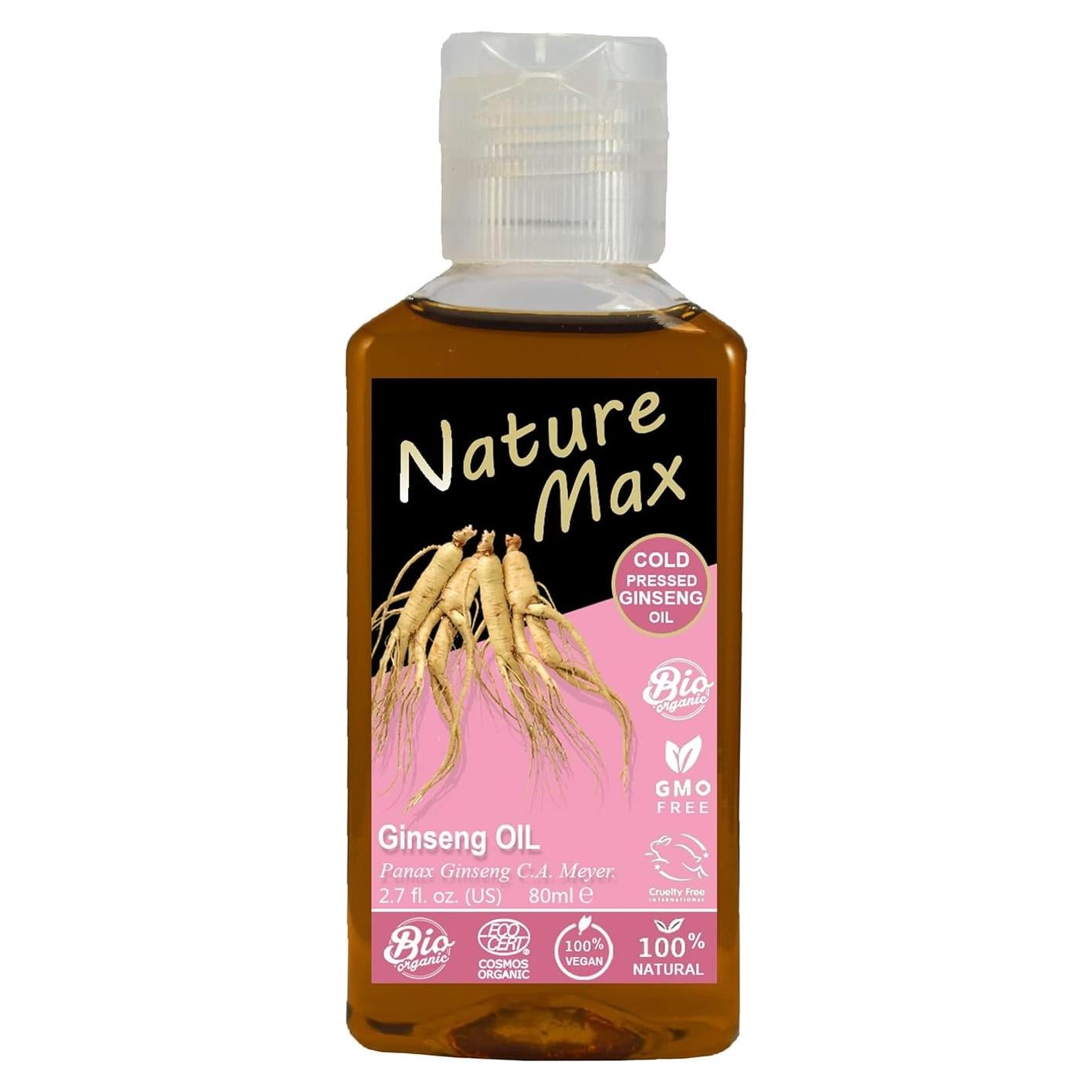 Aceite de Ginseng Nature Max 100% Puro 80 ml Prensado en Frío