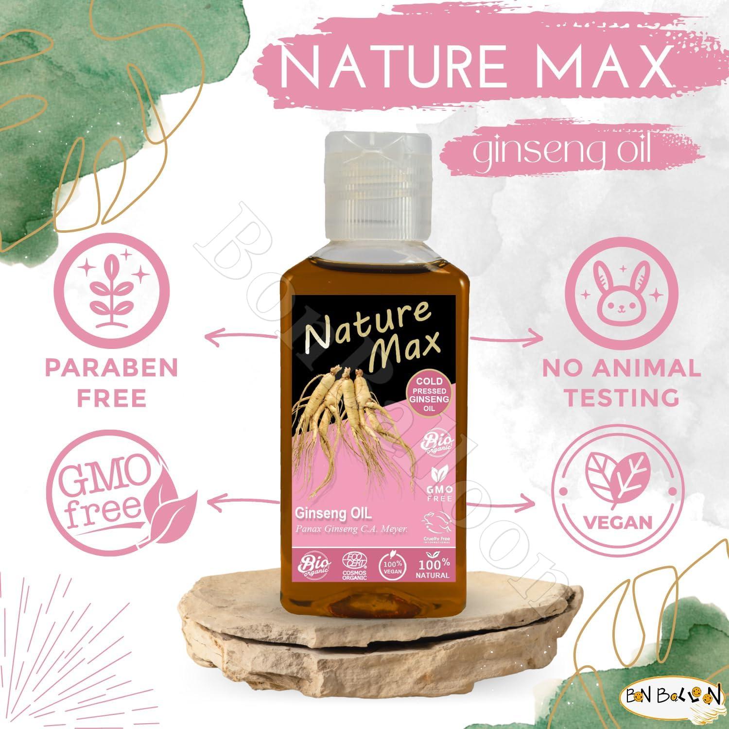 Aceite de Ginseng Nature Max 100% Puro 80 ml Prensado en Frío