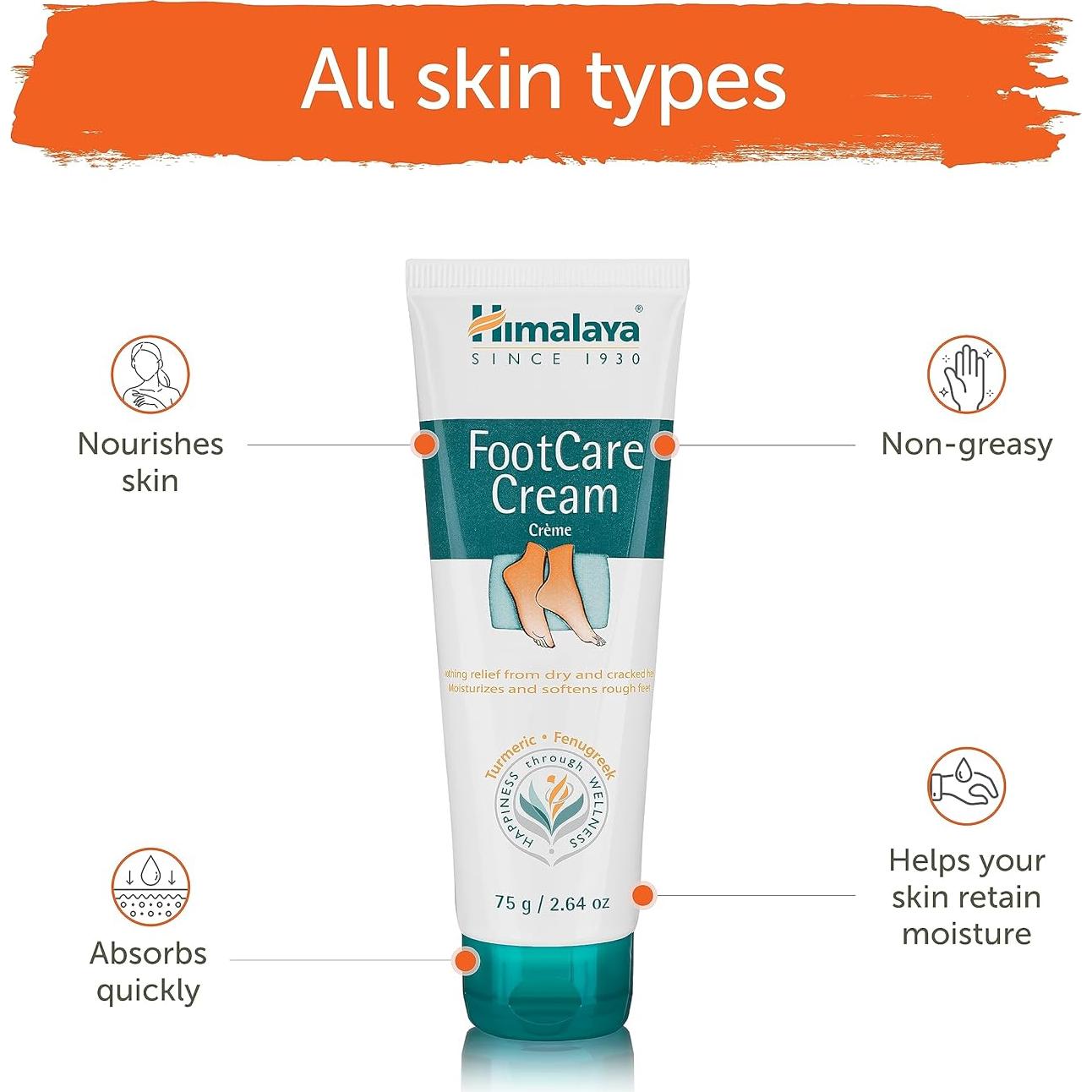 Crema para Pies Himalaya 75 g - Hidratante Intensiva para Talones Agrietados