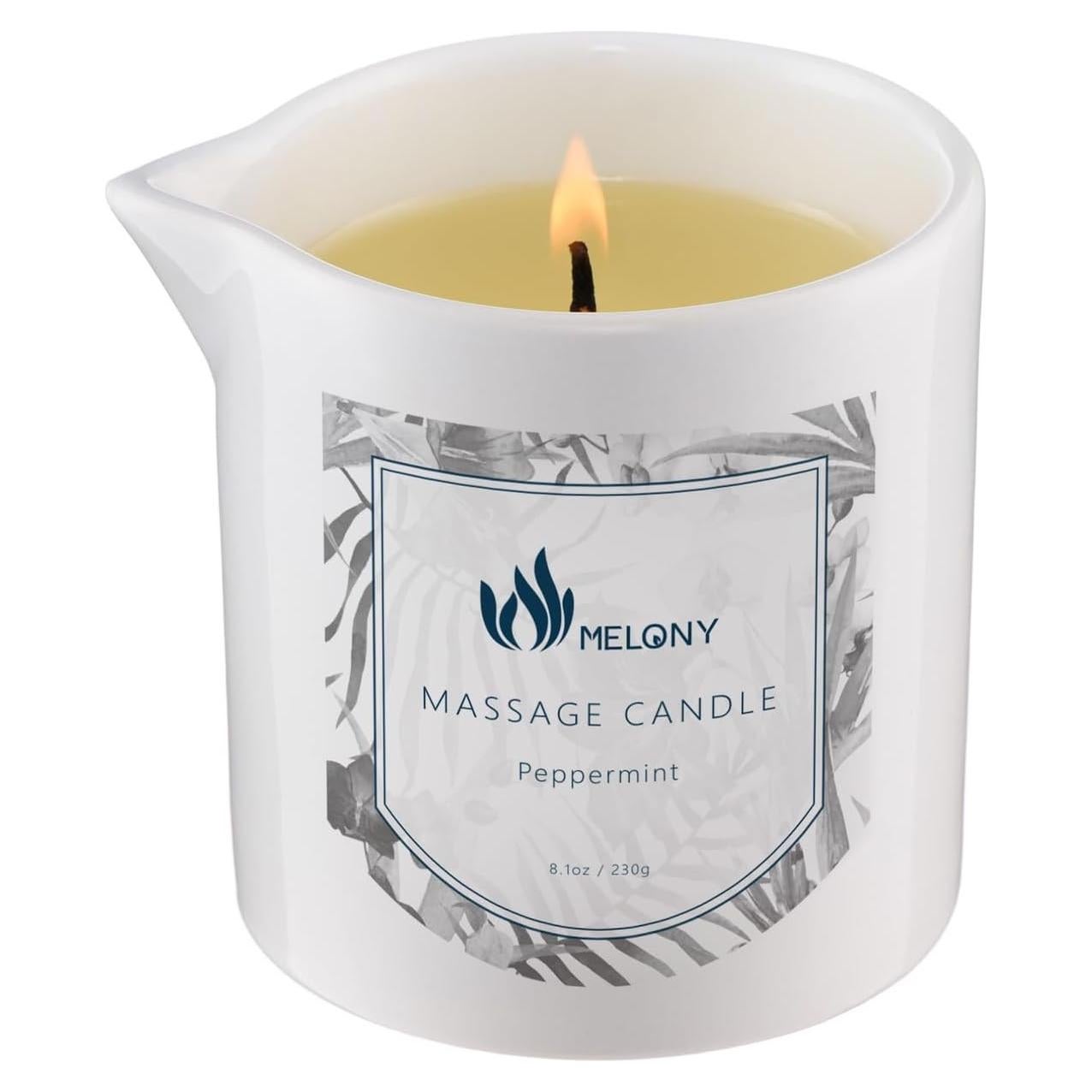 Vela de Aceite de Masaje MELONY 230g - Aroma Menta Natural