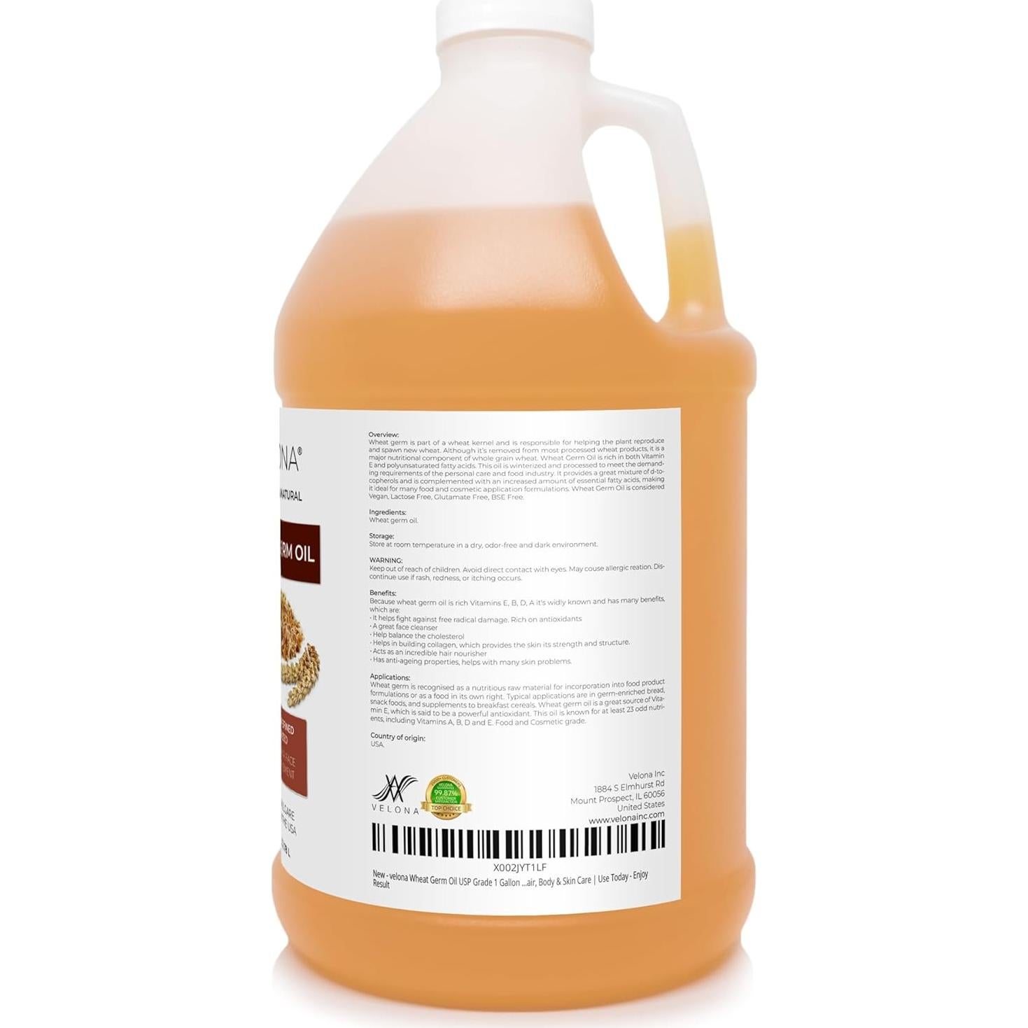 Aceite de Germen de Trigo Velona 3.5L 100% Puro y Natural