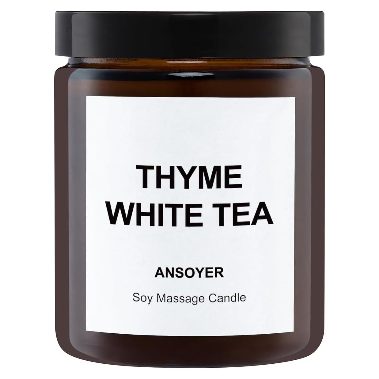 Velas de Masaje ANSOYER 198g Cera de Soja Tomillo y Té Blanco