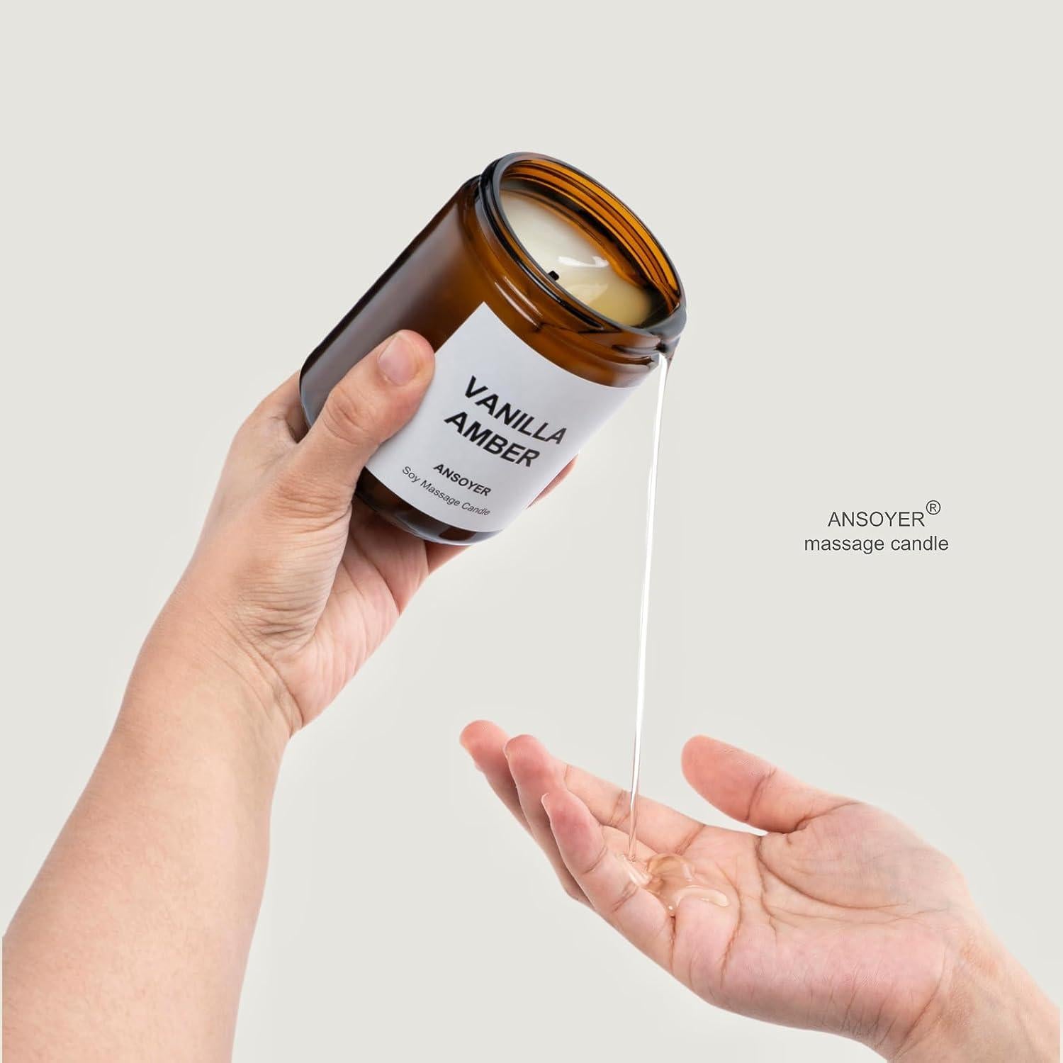 Velas de Masaje ANSOYER 198g Cera de Soja Tomillo y Té Blanco